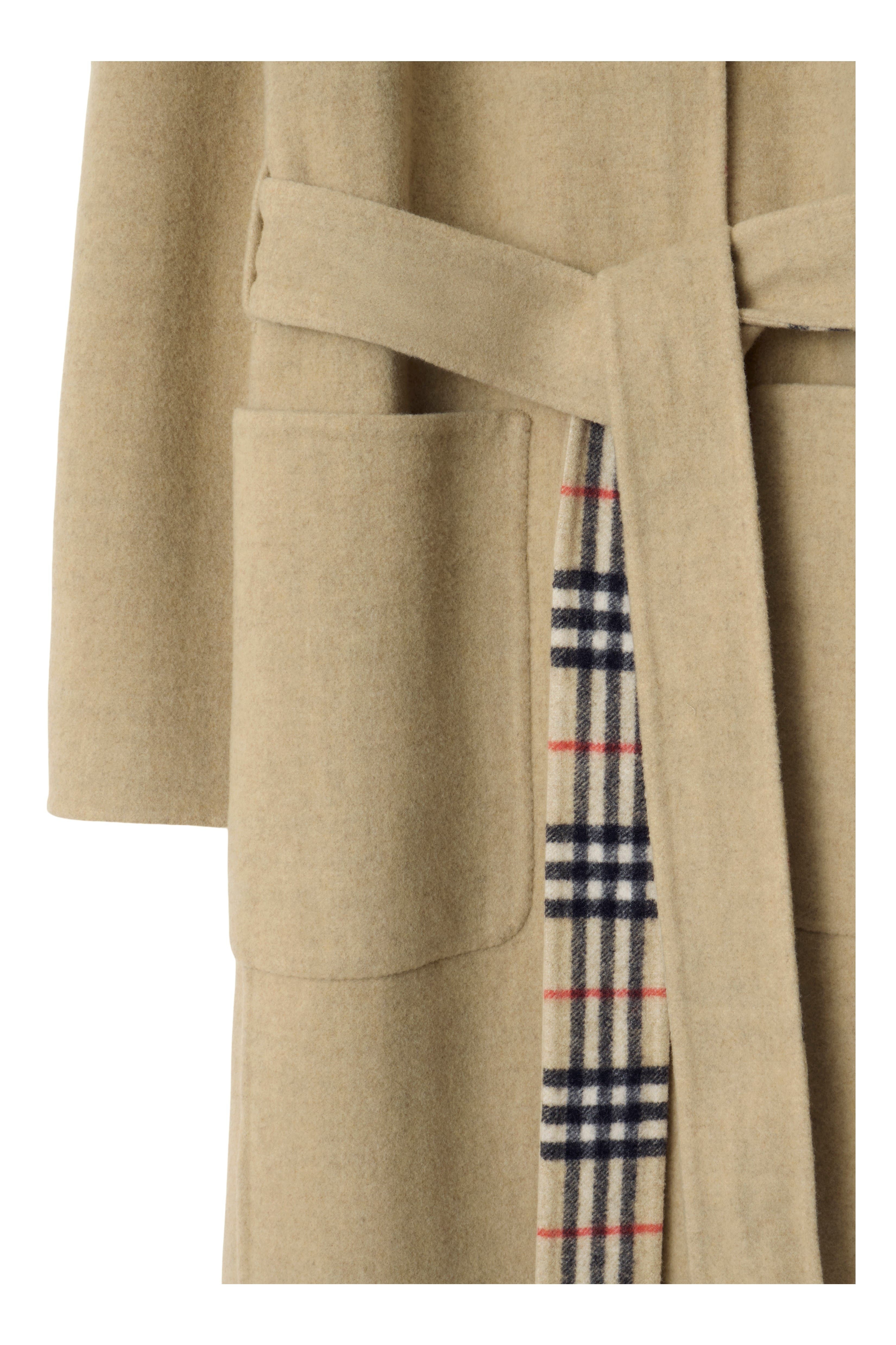 burberry Reversible Wool Wrap Coat in Sand Beige at Nordstrom - 7