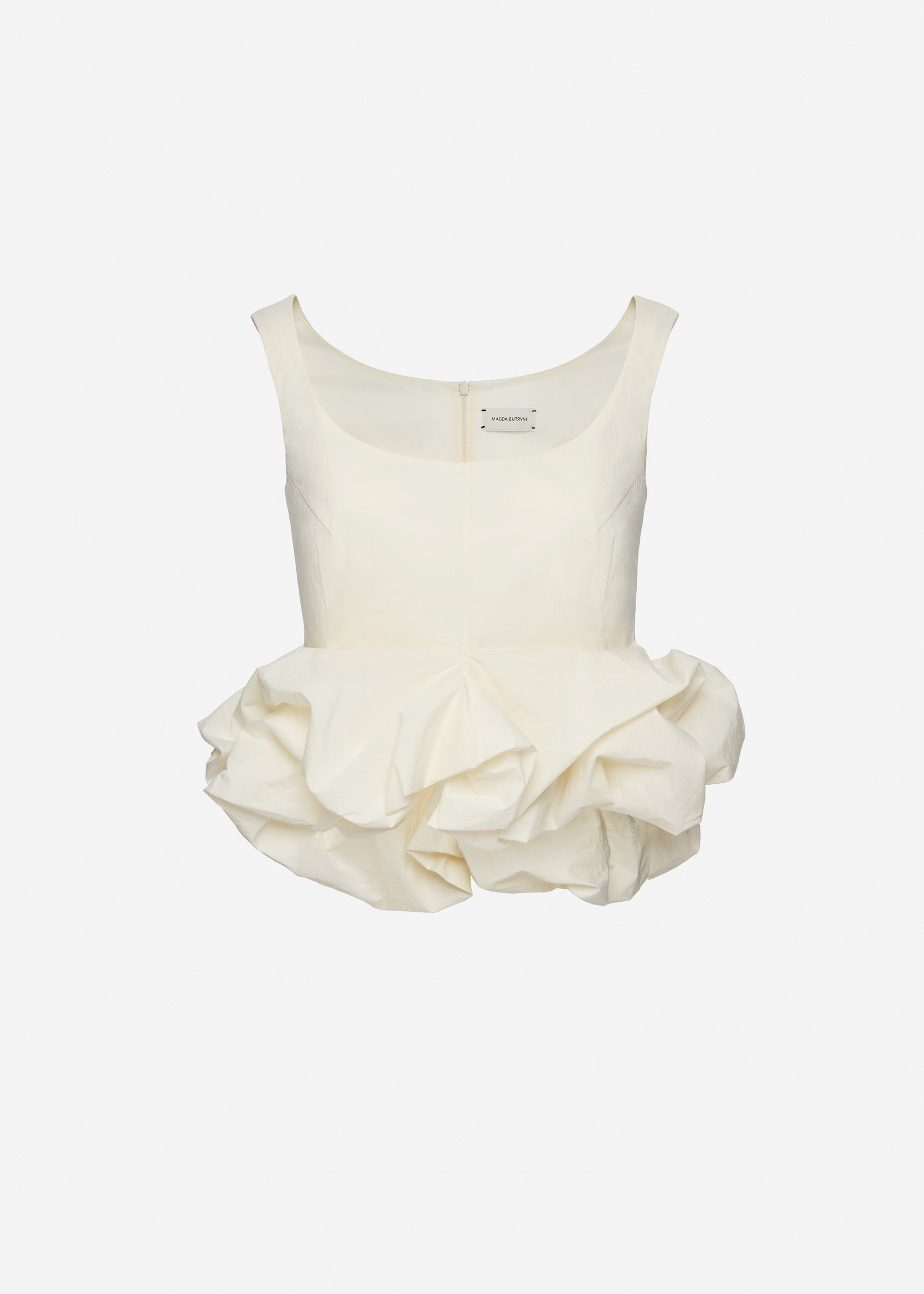 Peplum tank blouse in cream - 1