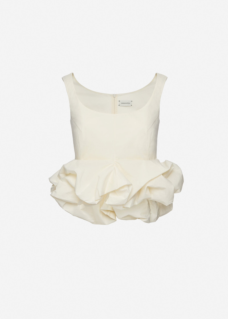 Peplum tank blouse in cream 1