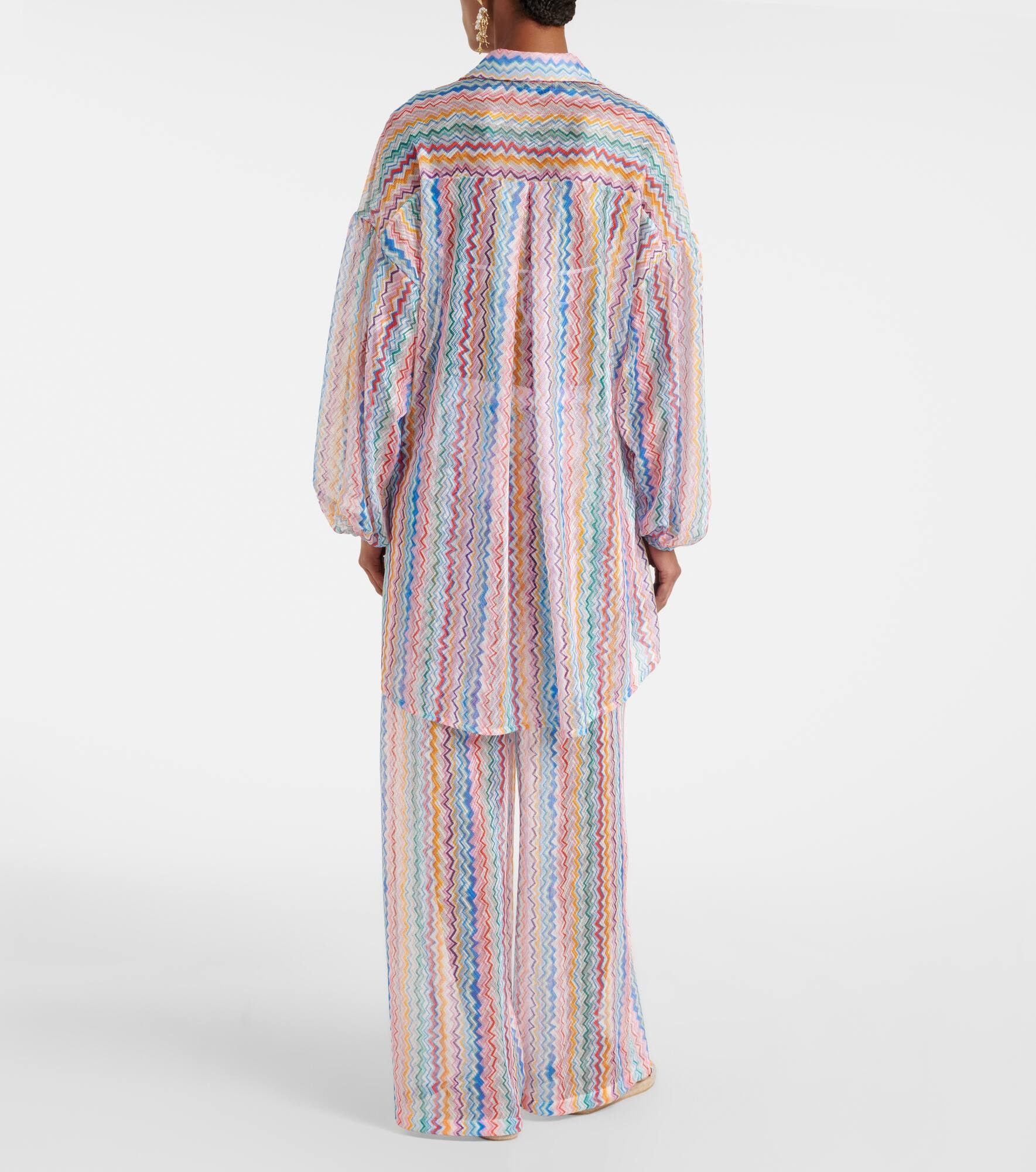 Zigzag sheer oversized shirt - 3