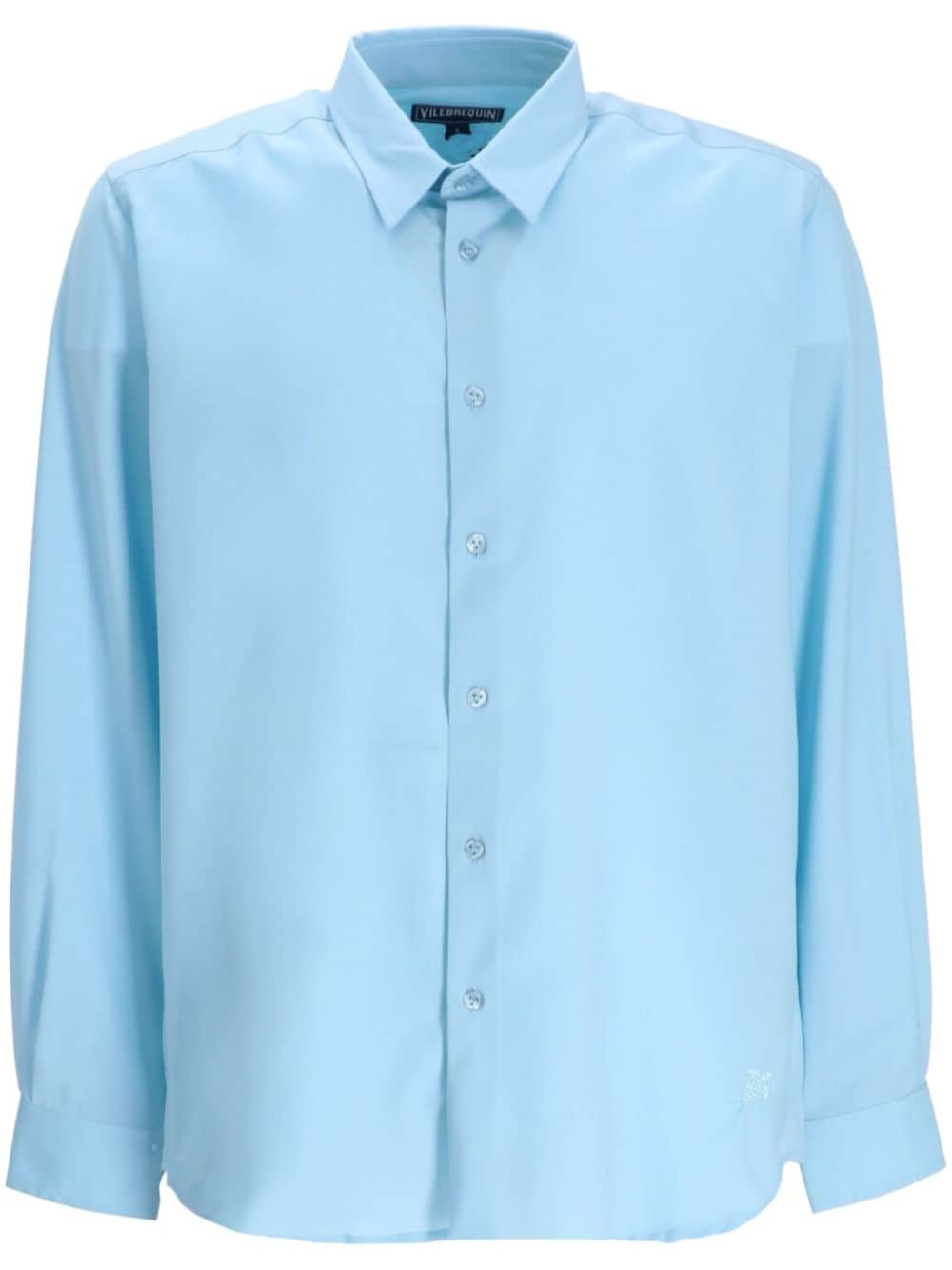 embroidered-logo wool shirt - 1