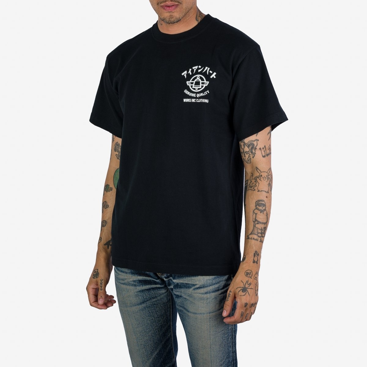 IHPT-2305-BLK 7.5oz Printed Loopwheel Crew Neck T-Shirt - Black - 2