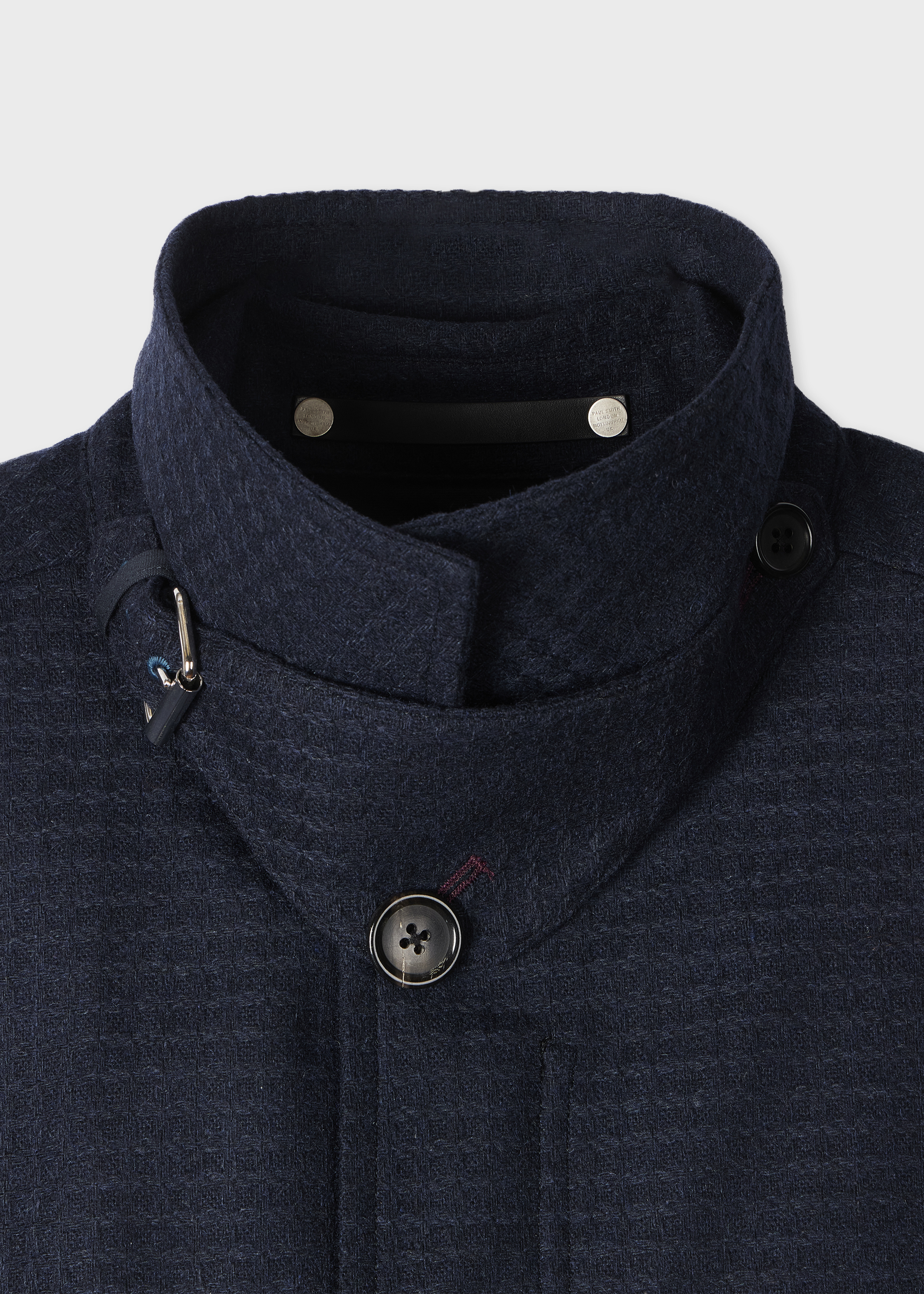 Navy Textured Wool-Blend Field Jacket - 2