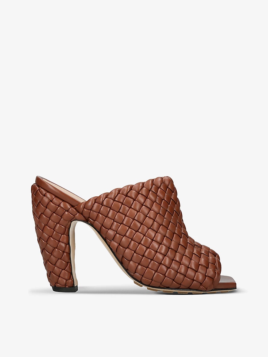 Canalazzo Intrecciato-weave leather heeled mules - 1