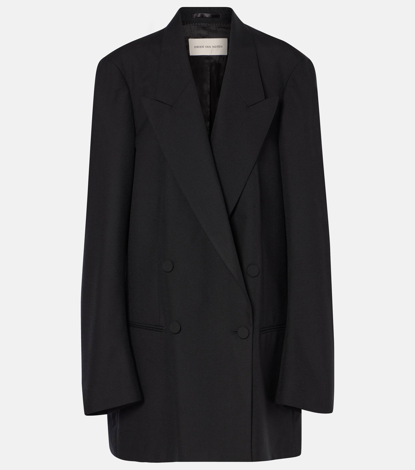 Double-breasted wool blazer - 1