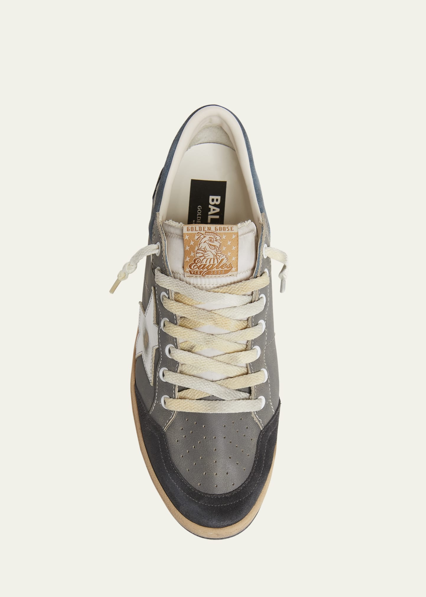 Men's Ballstar Leather and Suede Low-Top Sneakers - 5