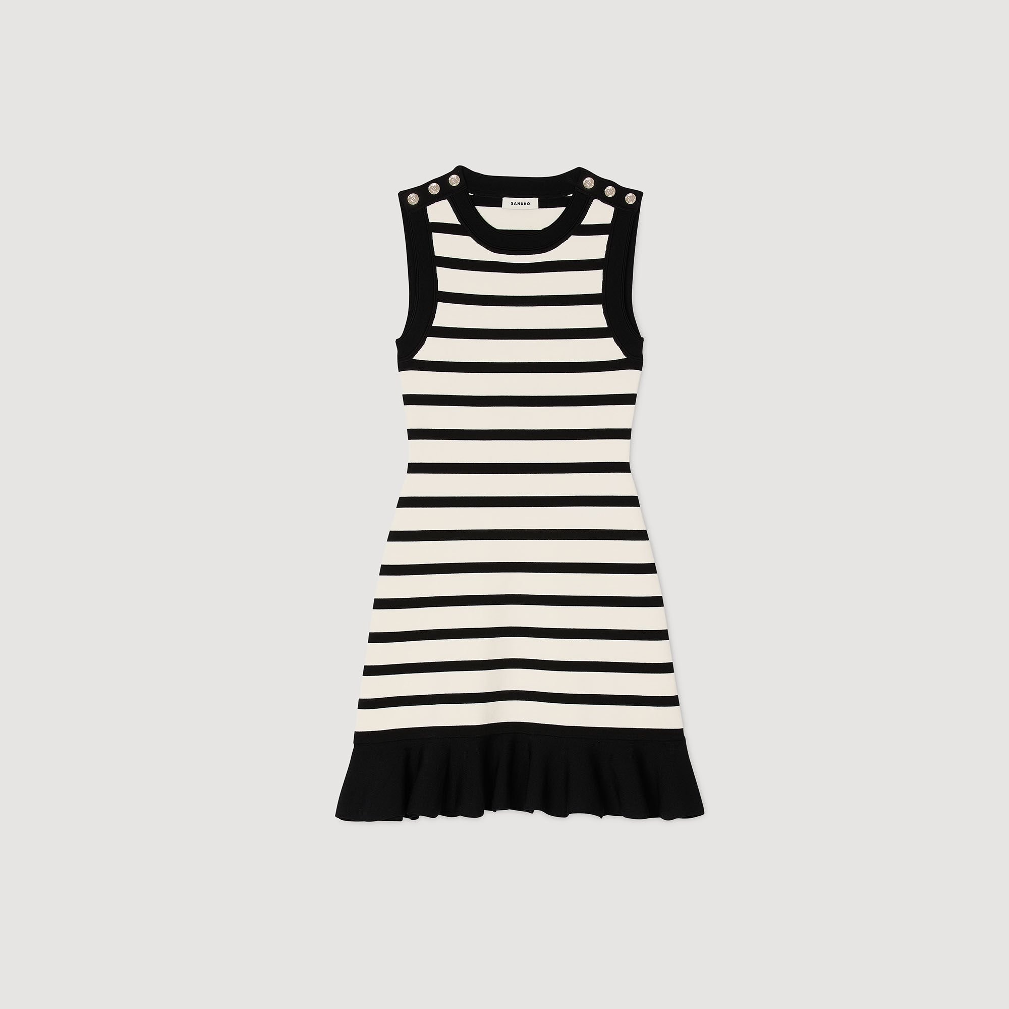 STRIPED KNIT MINI DRESS - 6