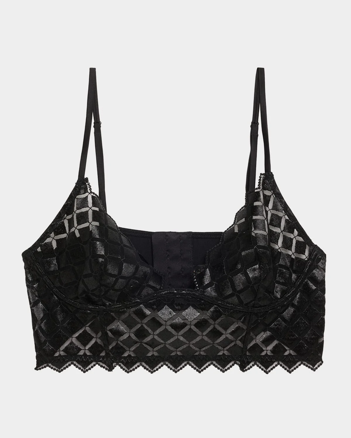 Lamine Diamond-Embroidered Longline Bra - 1