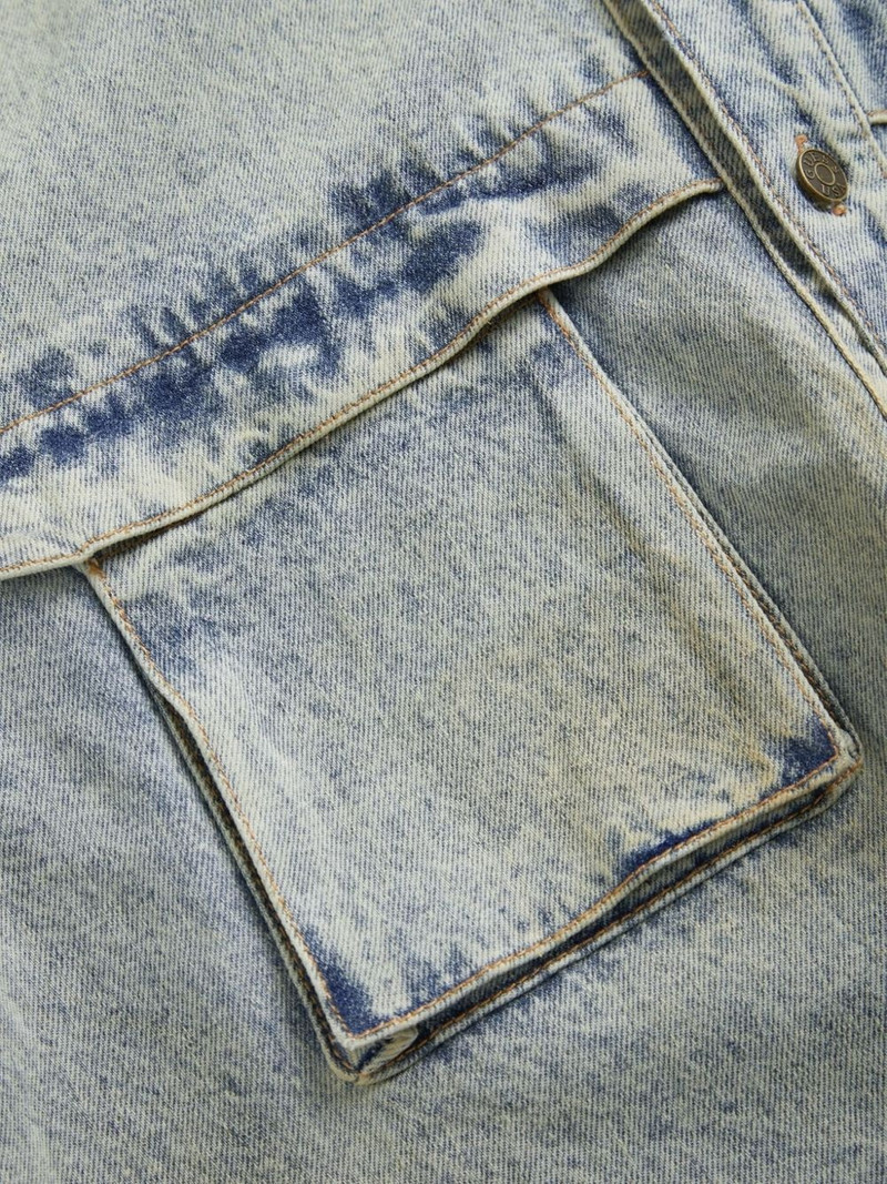 bleached-effect denim jacket 6