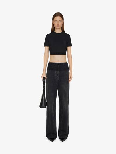 Givenchy CROPPED T-SHIRT IN JERSEY WITH GIVENCHY BAND outlook