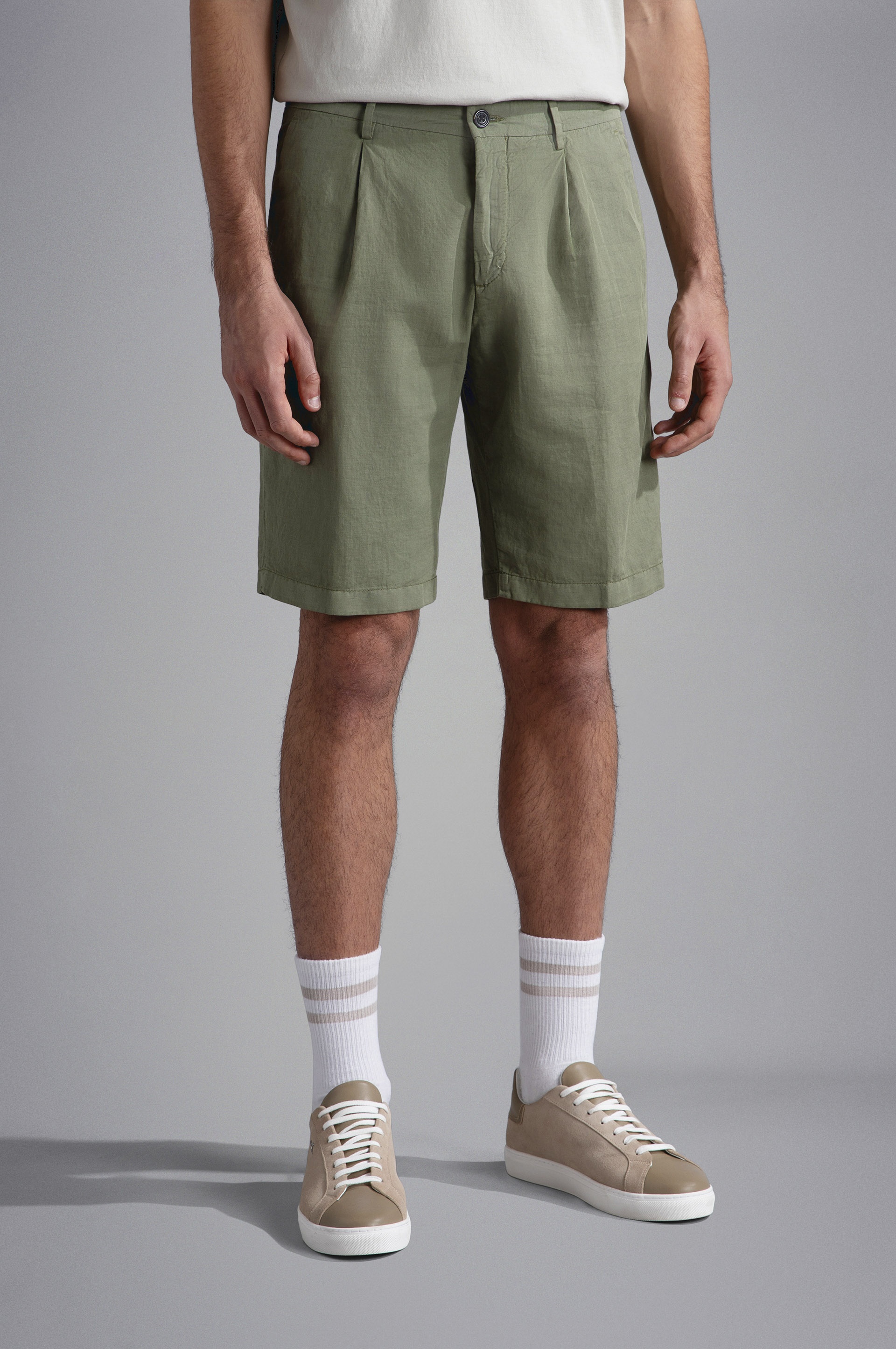 LINEN E COTTON BERMUDA SHORTS - 6