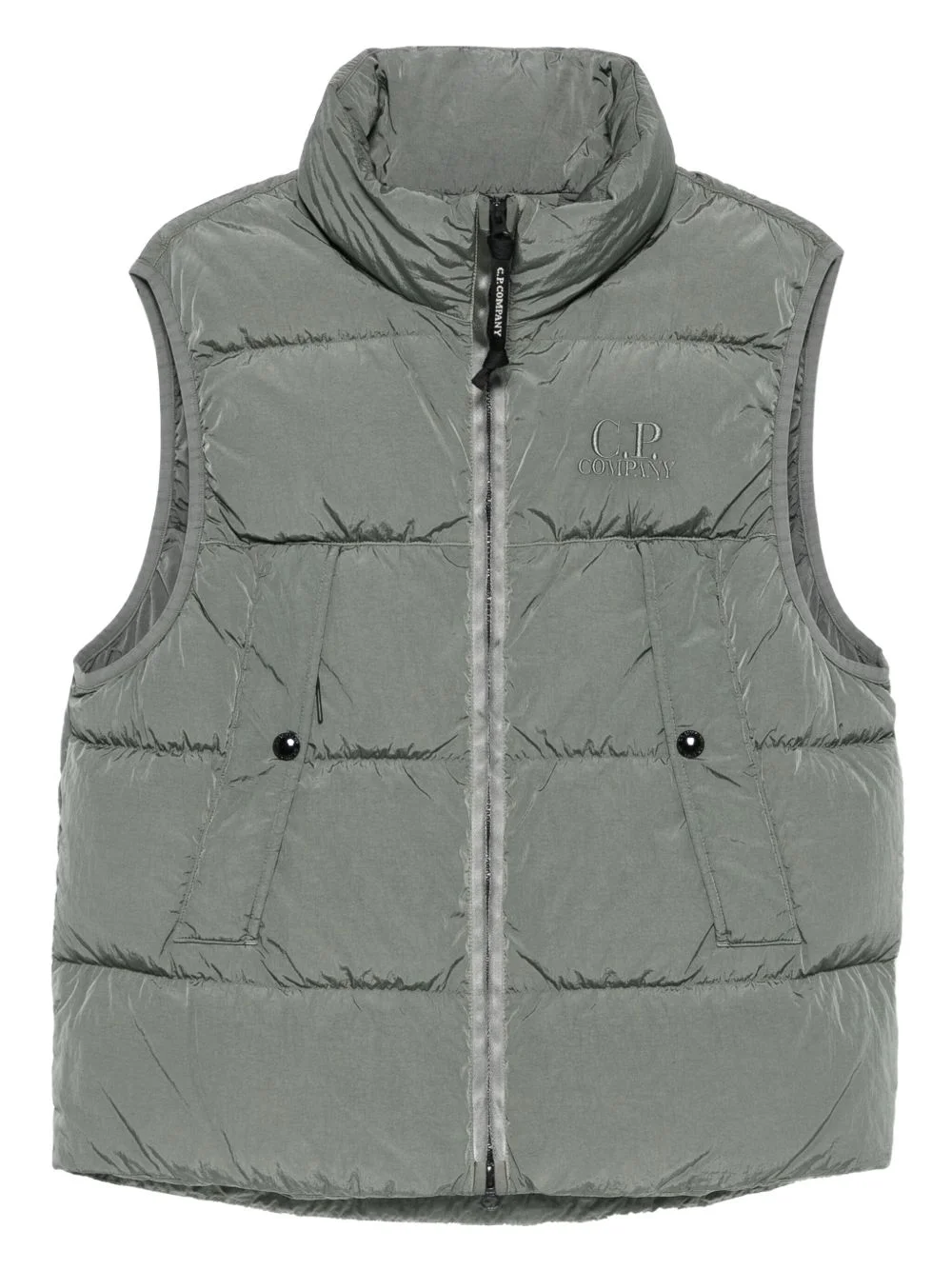 quilted zip-front vest - 1