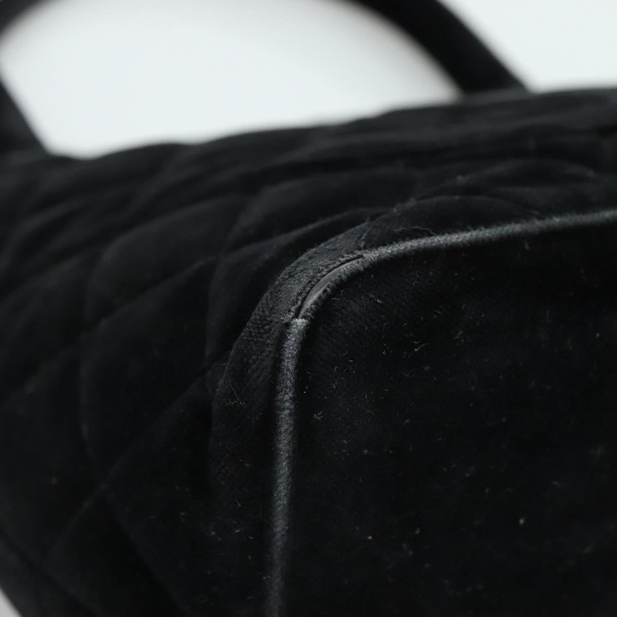 CHANEL Matelasse Standard Tote Bag Velor Black CC - 14