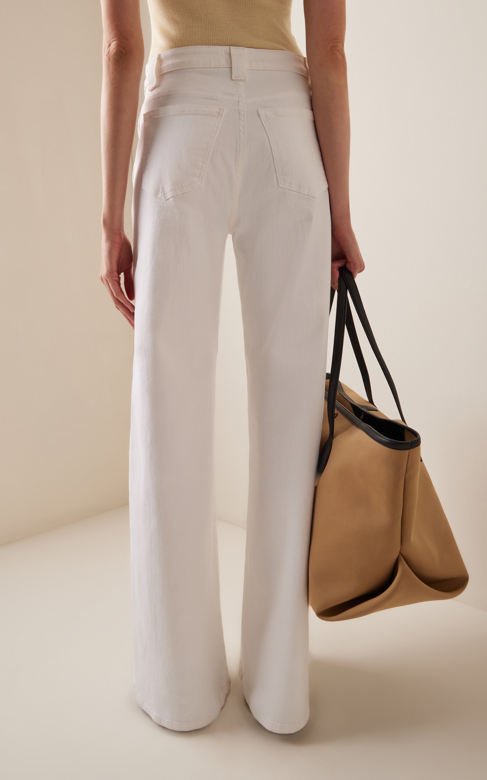 Dane Stretch High-Rise Wide-Leg Jeans white - 4