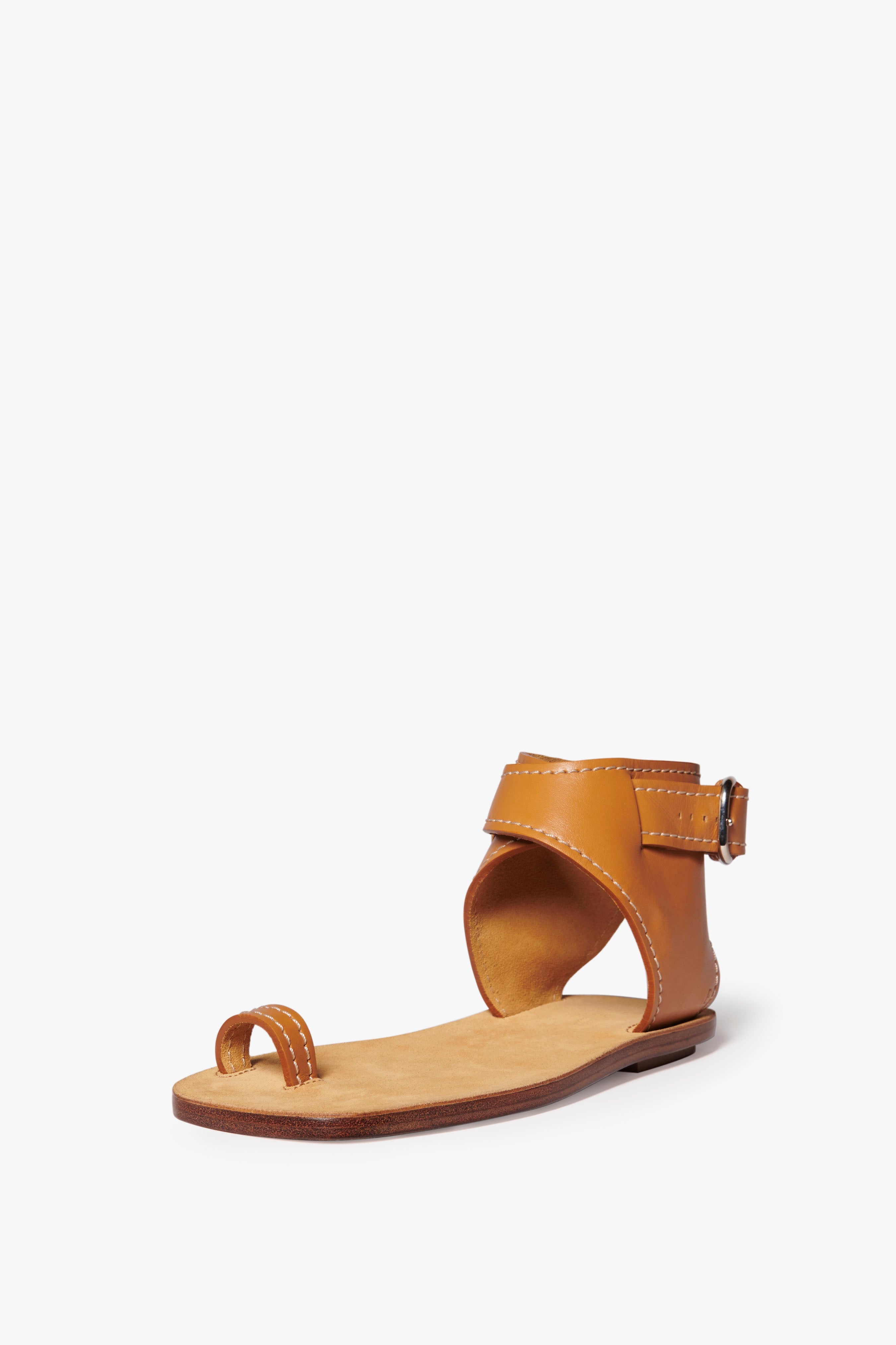 Annie Flat Sandal in Tan - 3