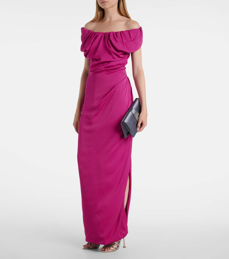 Manolo Blahnik Capri embellished satin clutch outlook