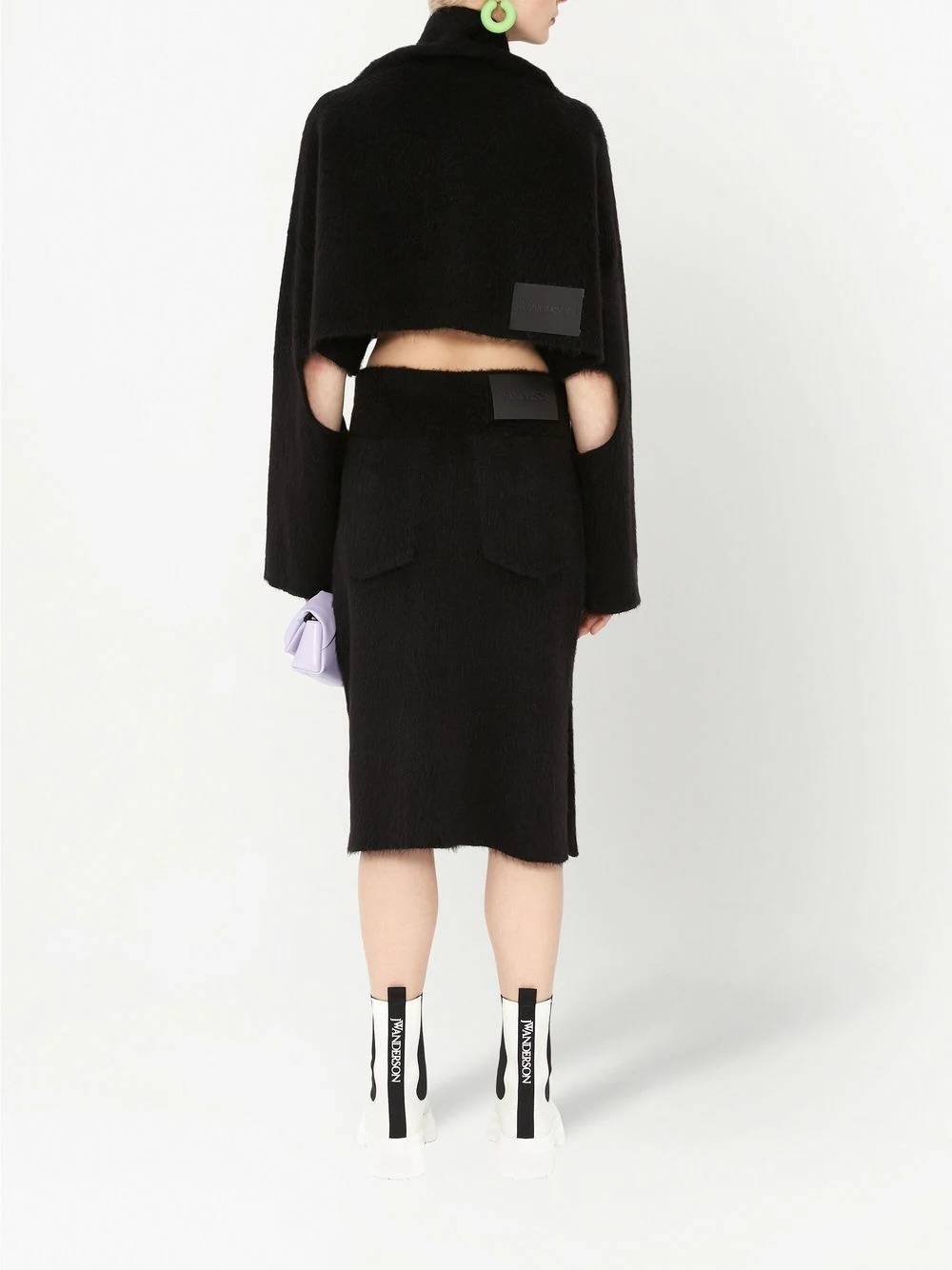 slit-detail knitted pencil skirt - 4