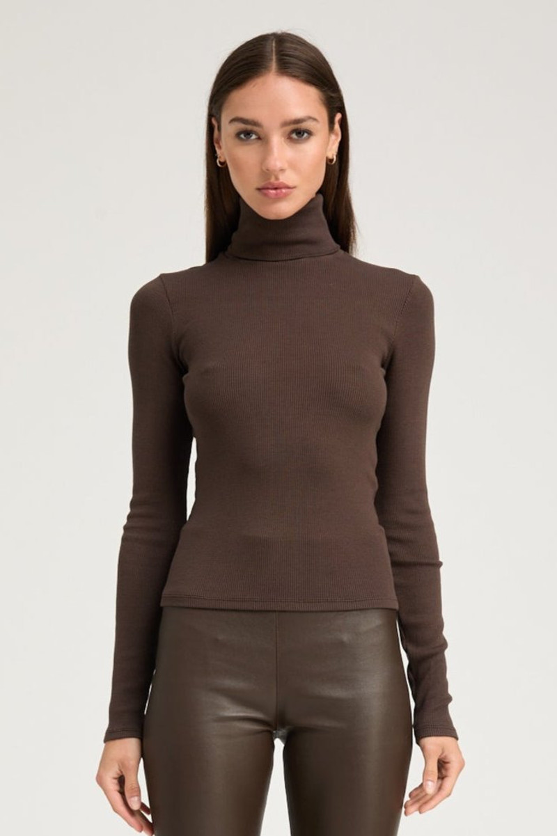 CHOCOLATE RIB LONG SLEEVE TURTLENECK 1