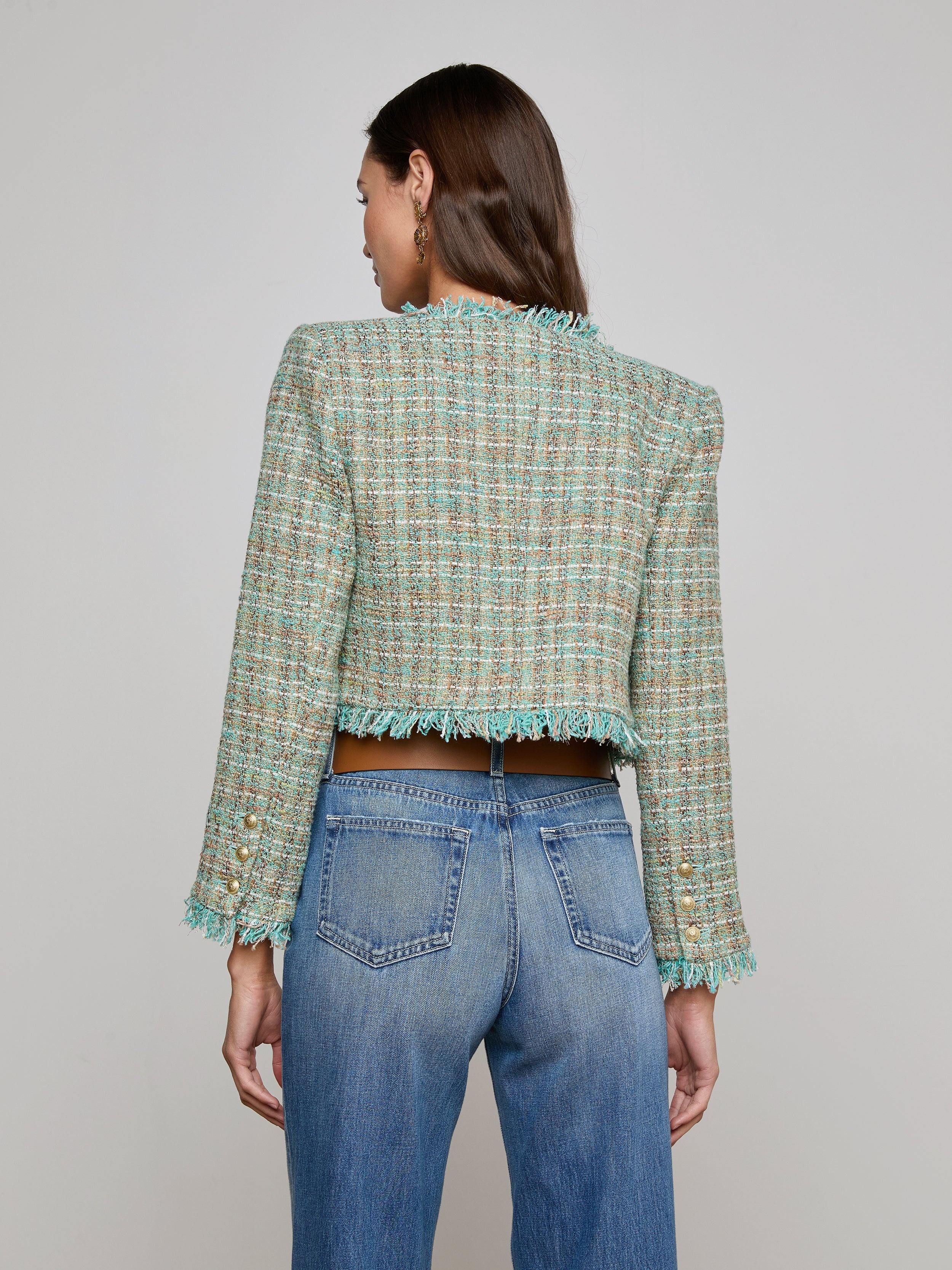 Clydie Cropped Tweed Jacket - 5