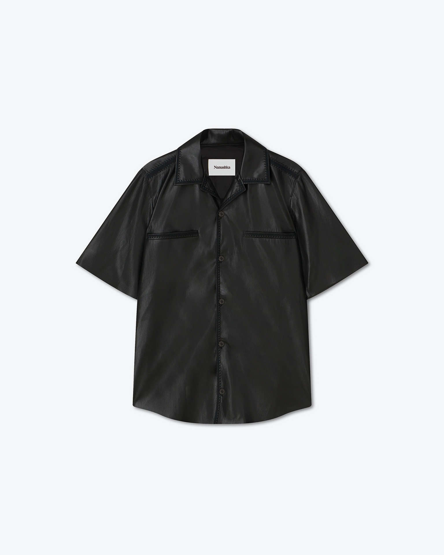 JULIAN - OKOBOR™ alt-leather shirt - Black - 1