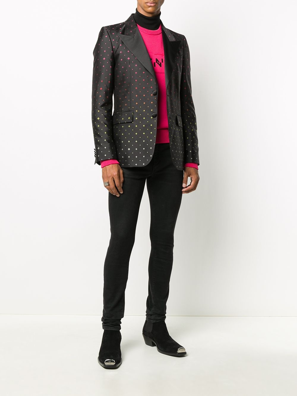 logo-print blazer - 2