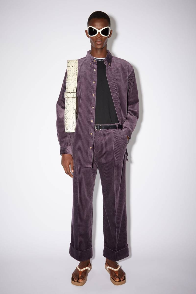 Acne Studios Corduroy trousers - Aubergine purple outlook