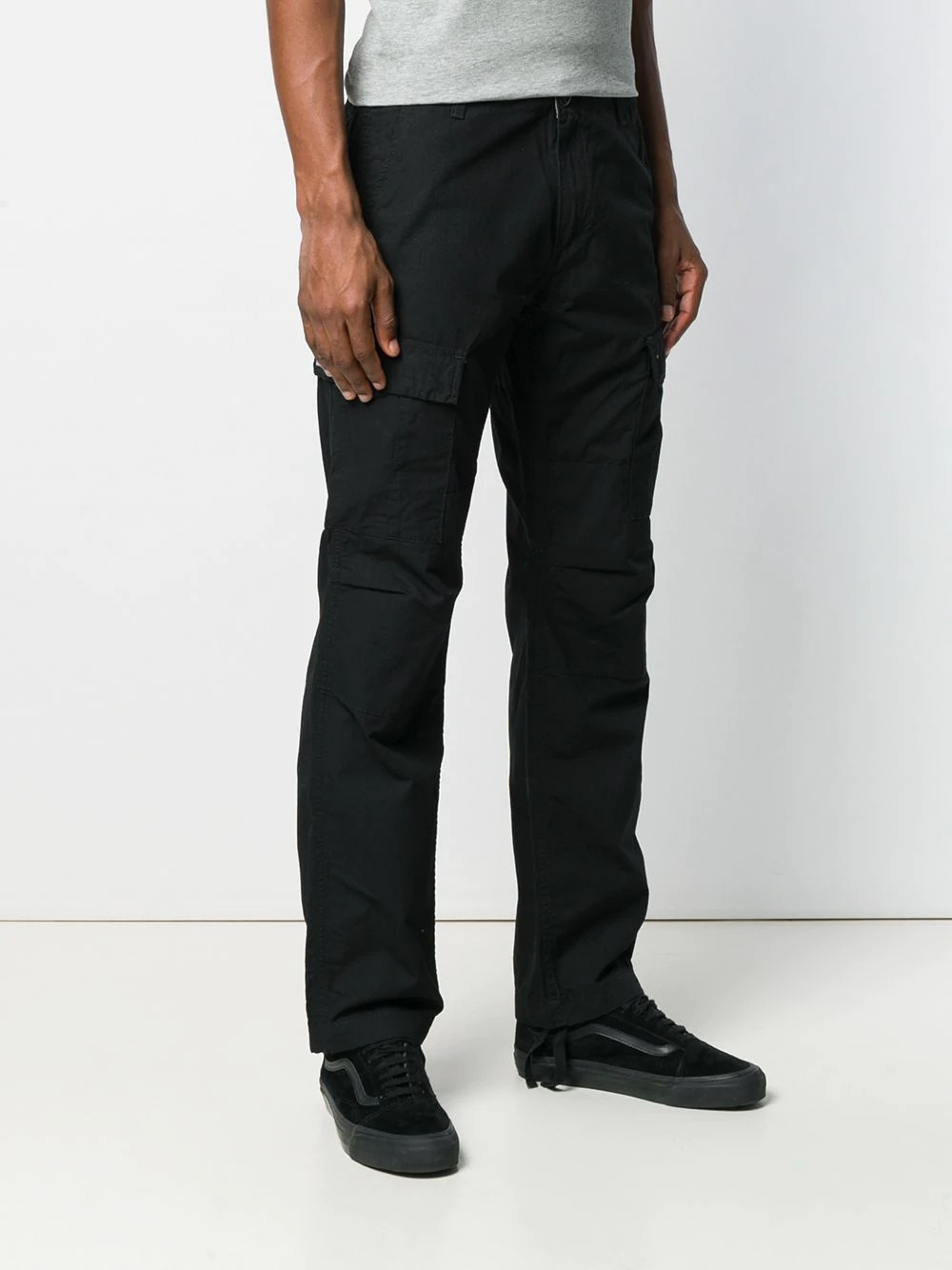 straight leg cargo trousers - 3