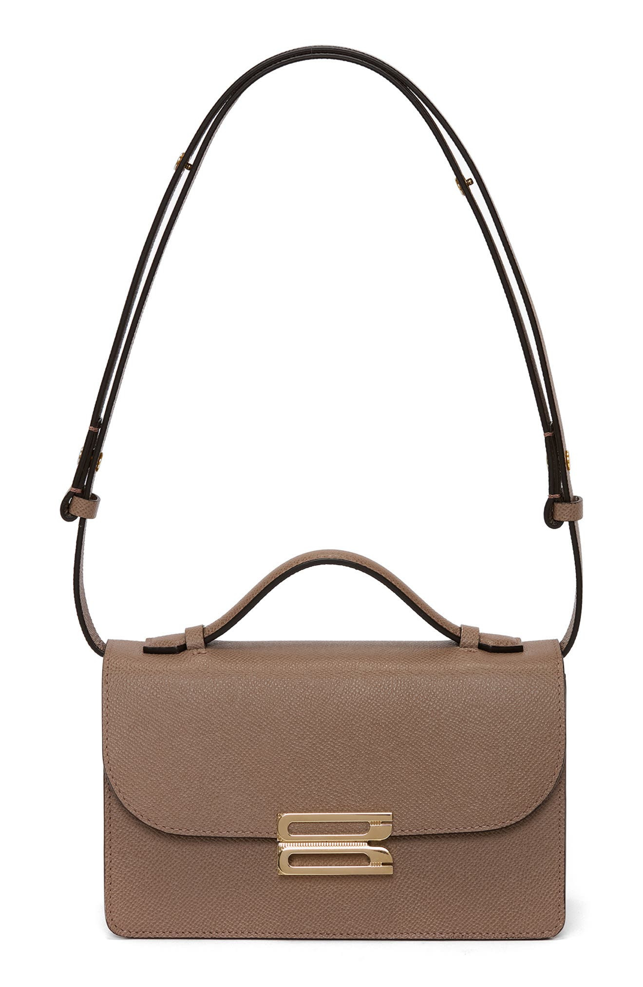 Victoria Beckham The Mini Dorian Grained Leather Shoulder Bag in Dove Grey at Nordstrom - 1