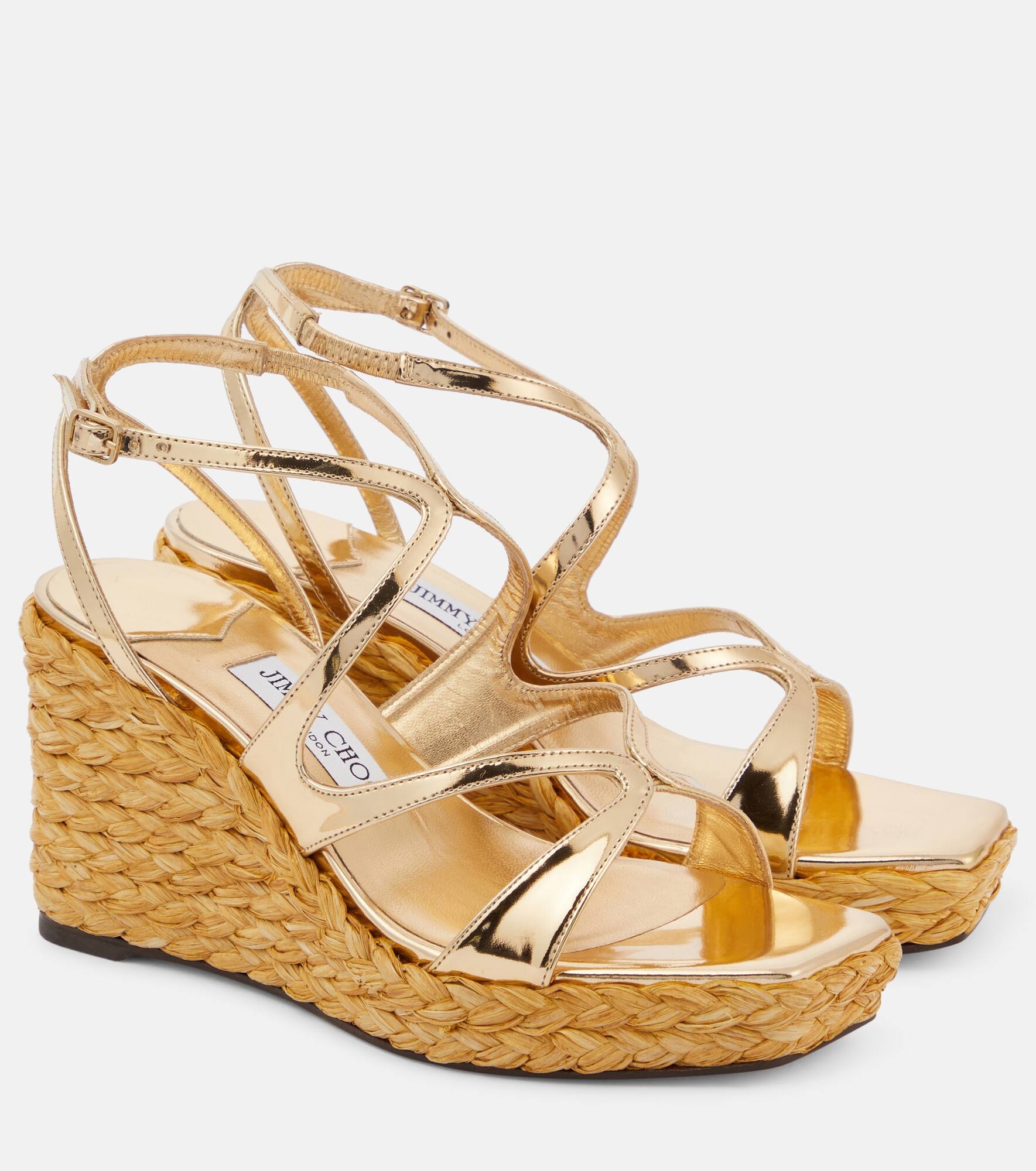 Ayla metallic leather espadrille wedges - 1