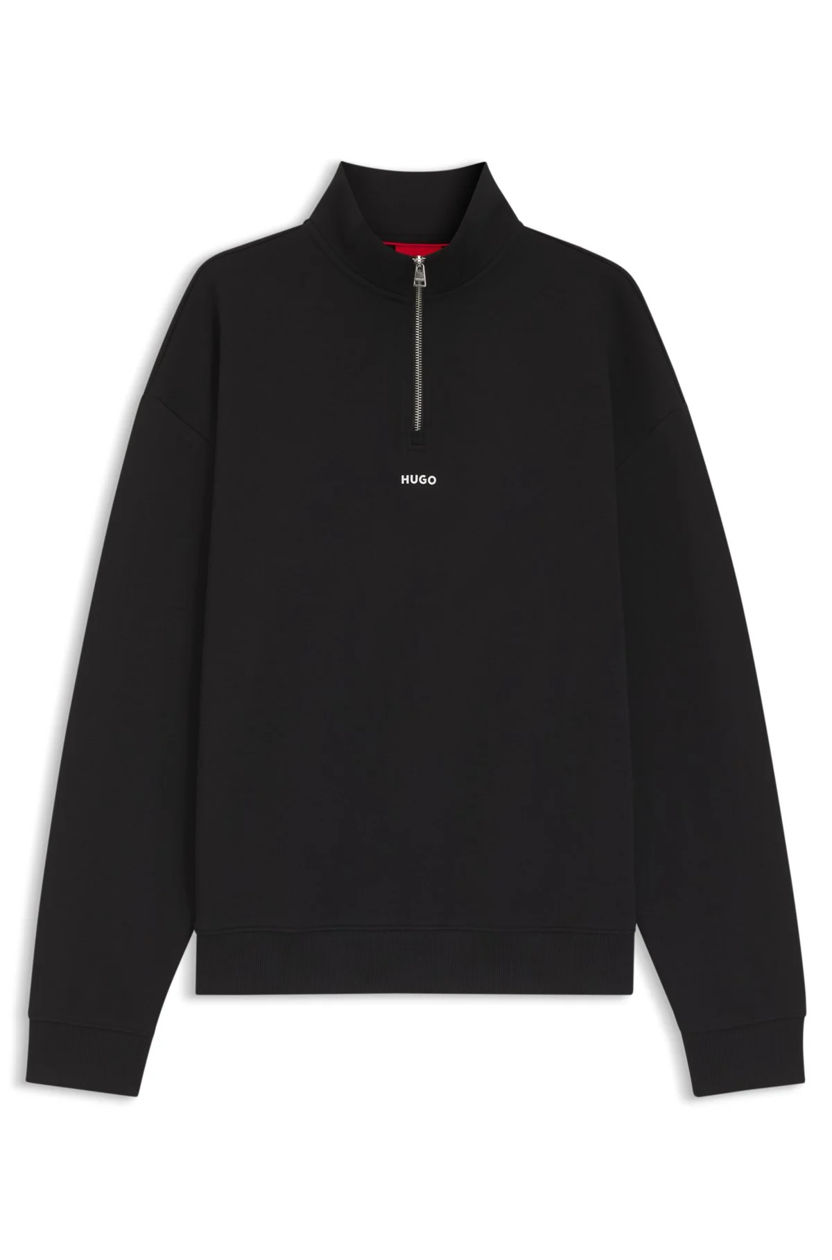 COTTON-TERRY ZIP-NECK SWEATSHIRT WITH LOGO PRINT - 1