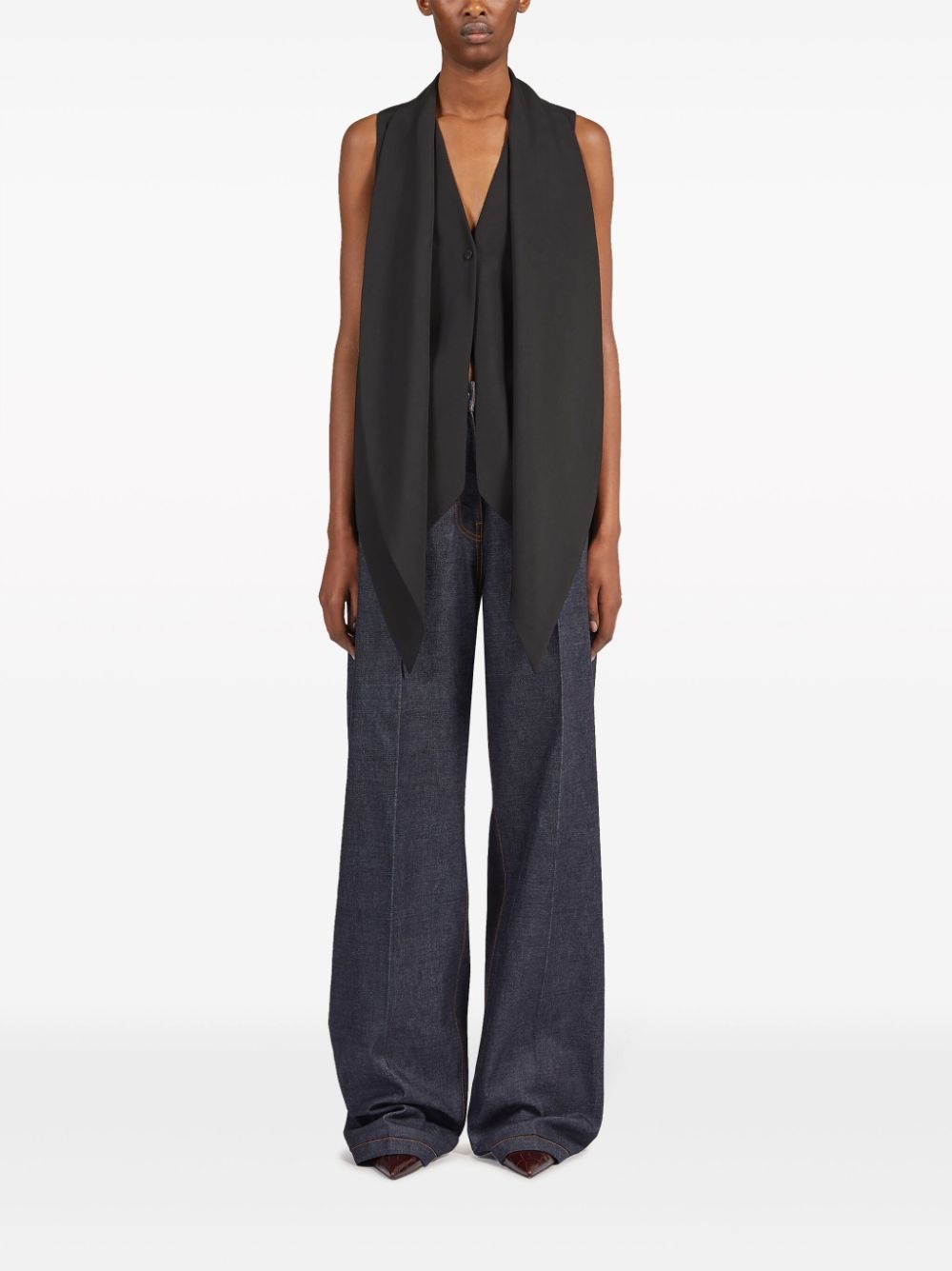 sash-detail V-neck waistcoat - 2