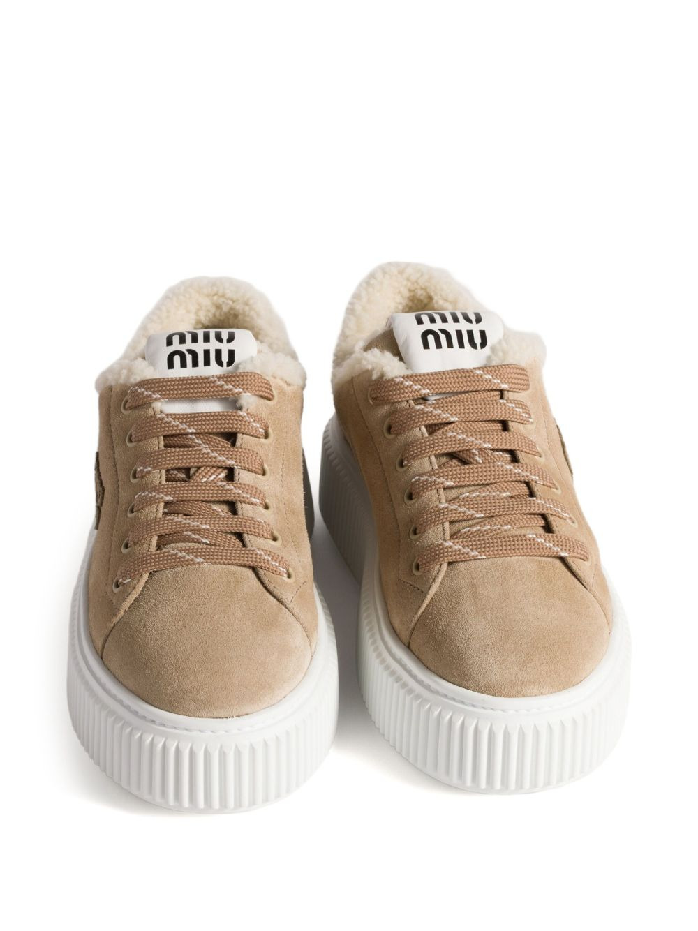 logo-embroidered suede sneakers - 4