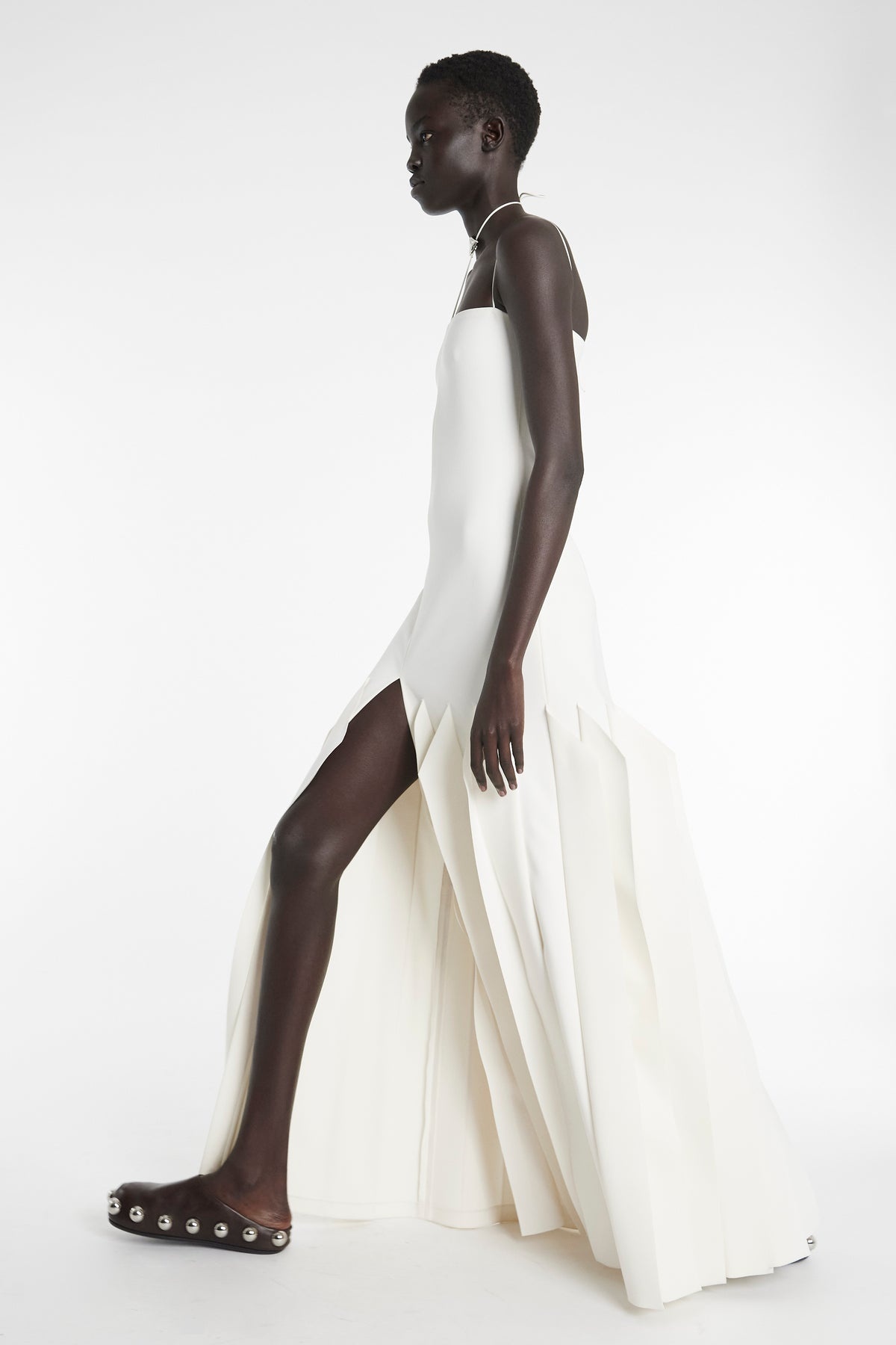 FULL LENGTH LIP CHOKER DRESS IVORY - 7