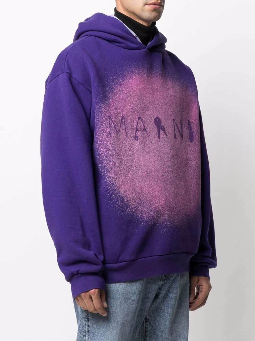 paint splatter logo-print hoodie - 3