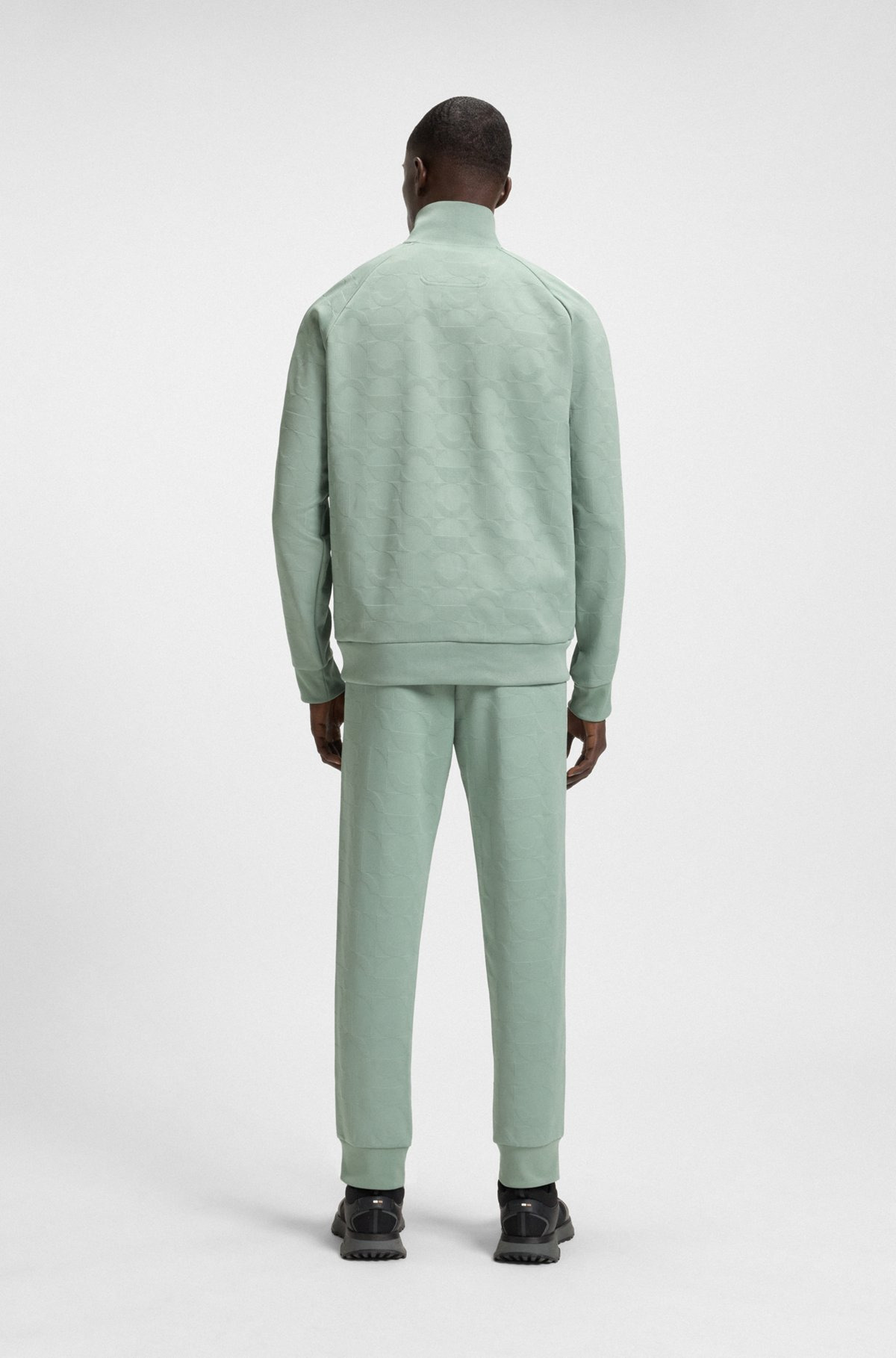 CIRCLE-JACQUARD ZIP-UP SWEATSHIRT WITH SIDE STRIPES - 5