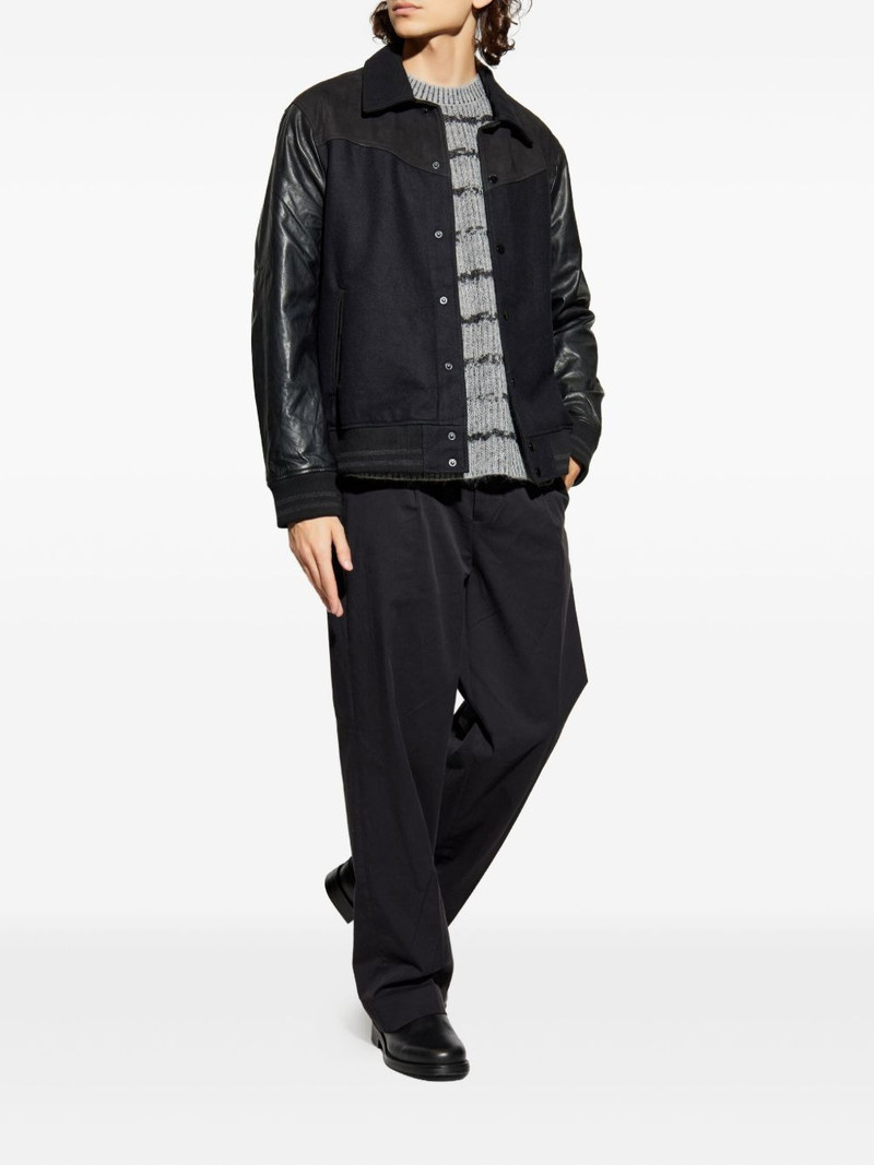 ALLSAINTS Endleton leather panelled jacket outlook