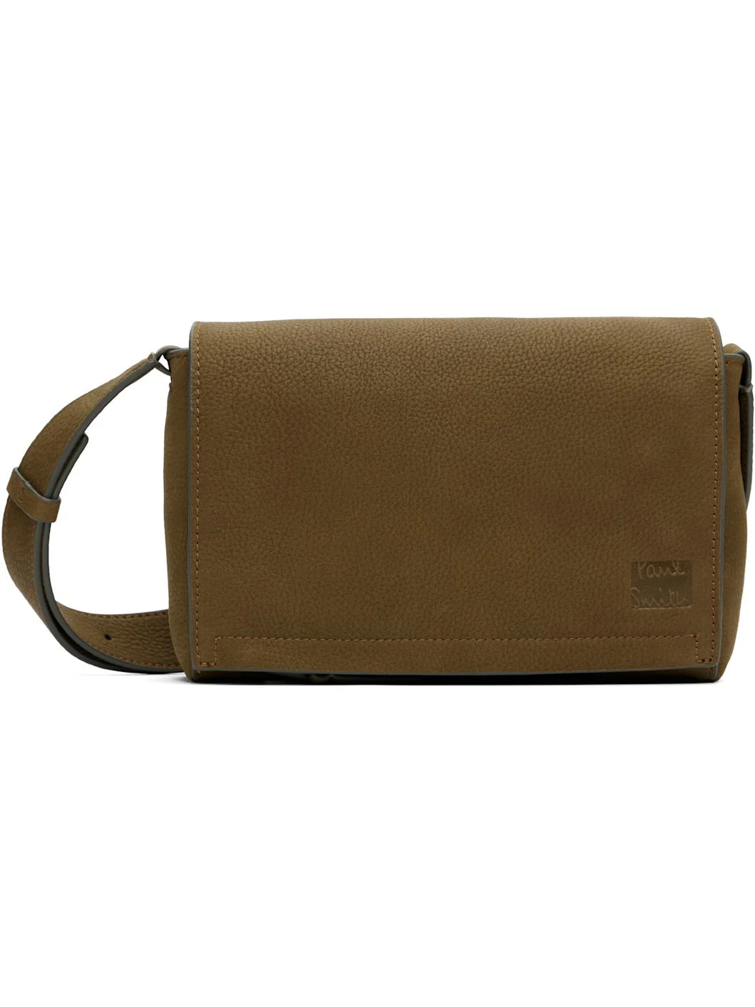 Khaki Flap Over Crossbody Bag - 1