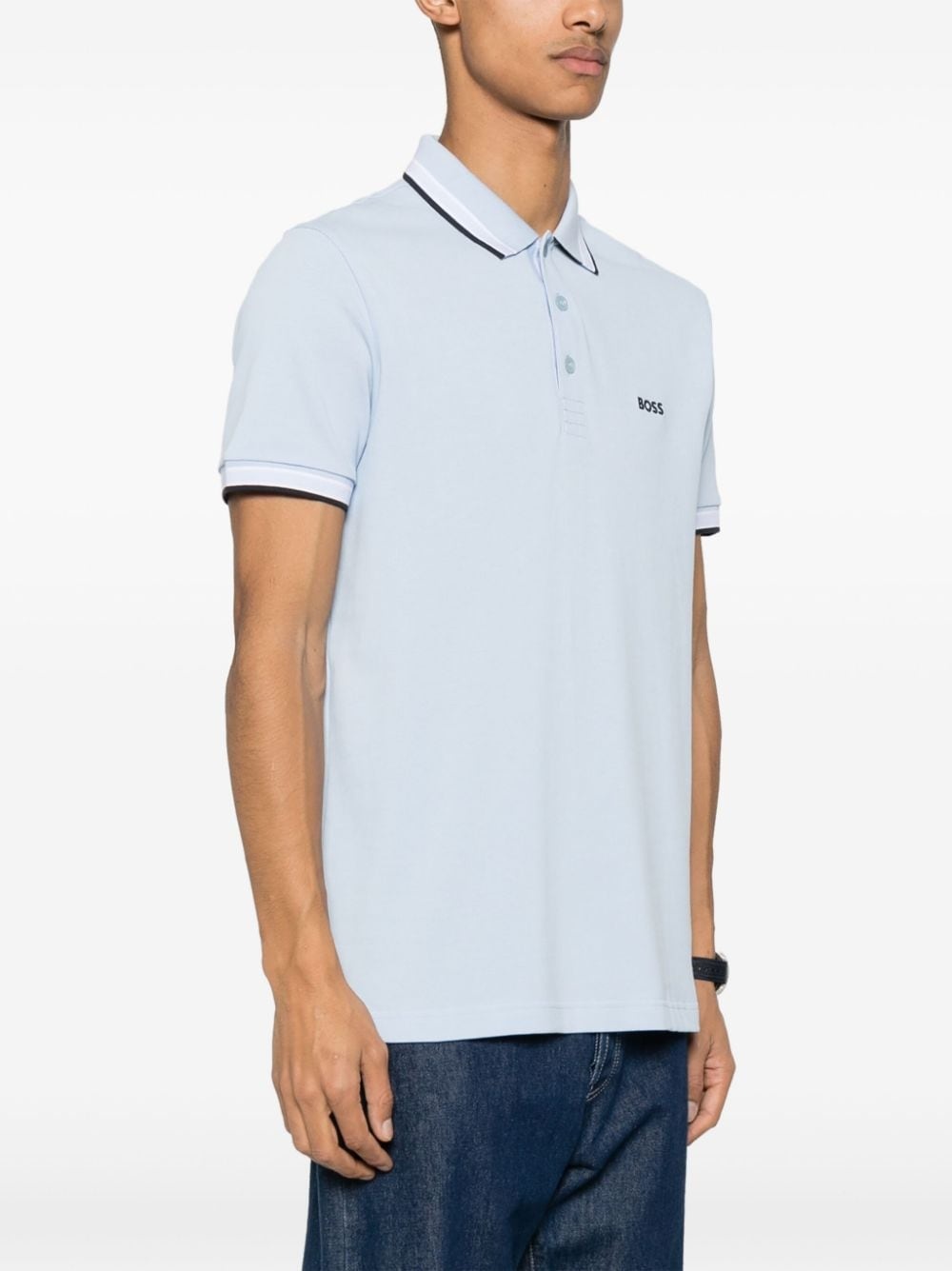 logo-embroidered polo shirt - 3