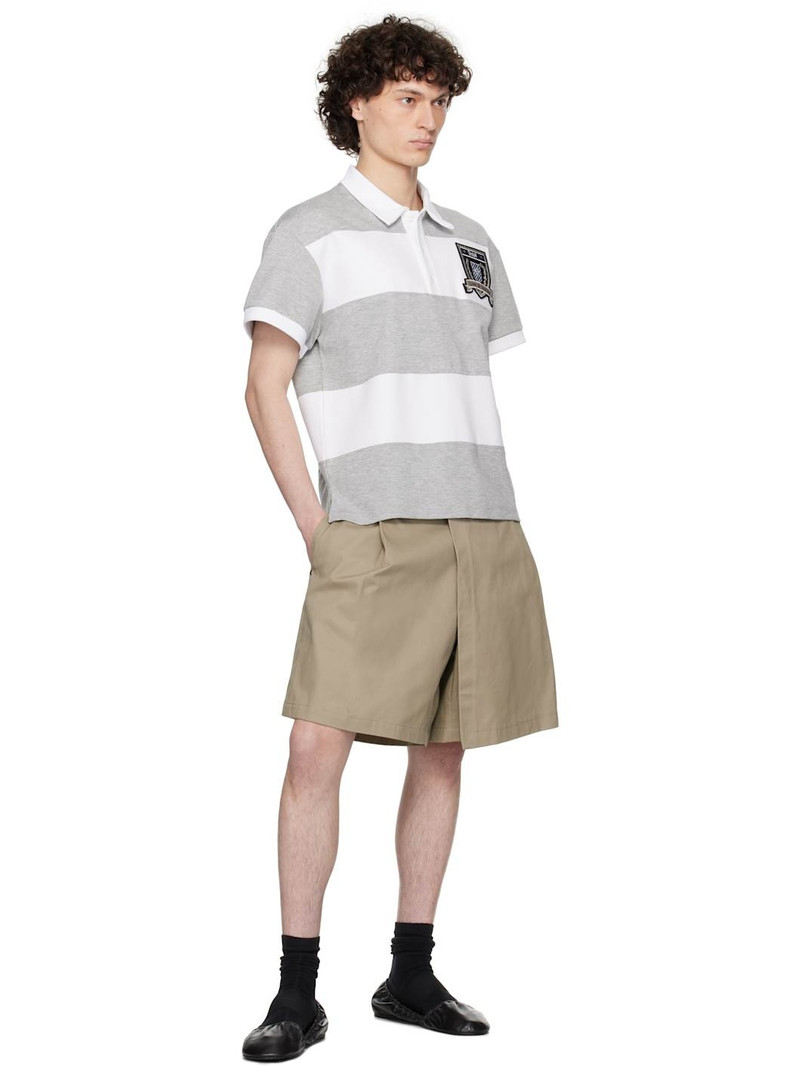 GmbH White & Gray Paneled Polo outlook