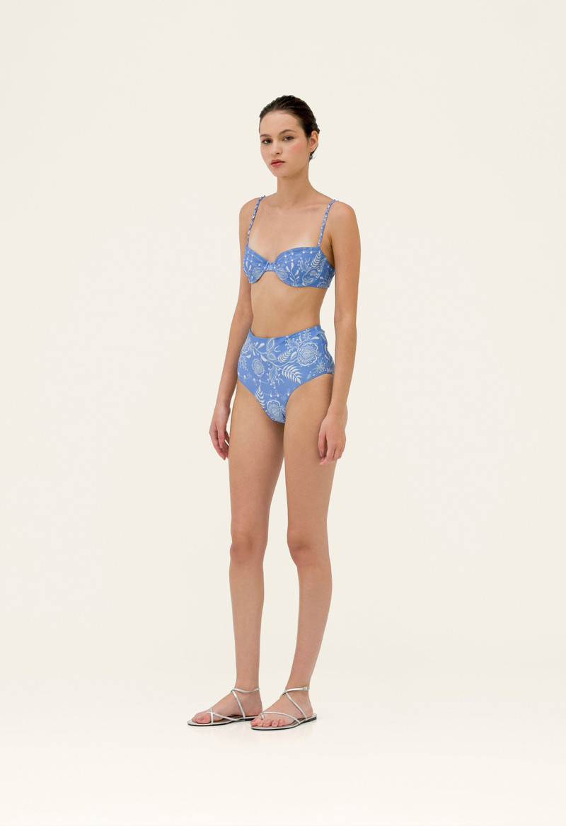 Agua by Agua Bendita Magenta Floritura Bikini Bottom outlook