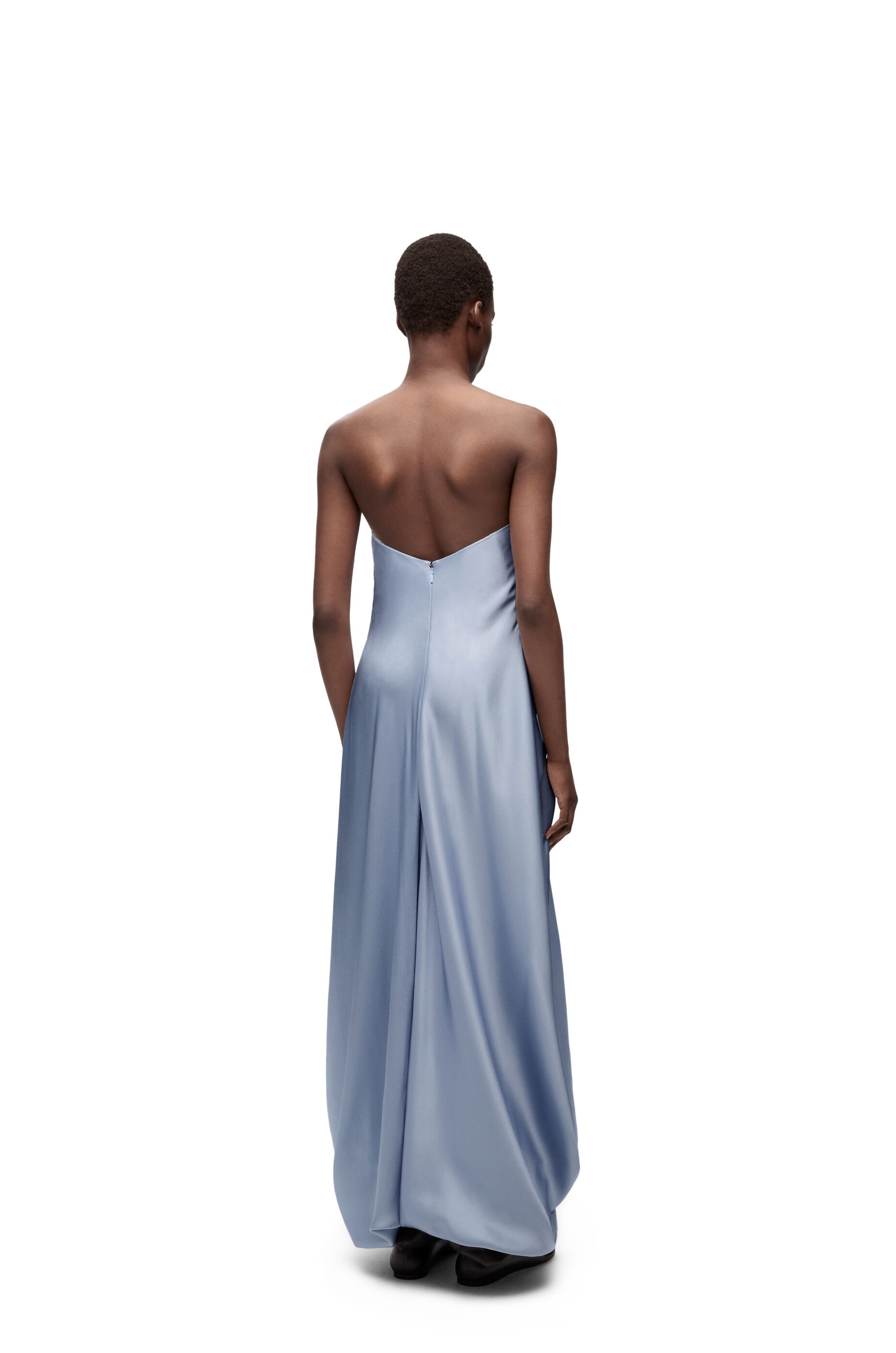 Draped dress in silk - 3
