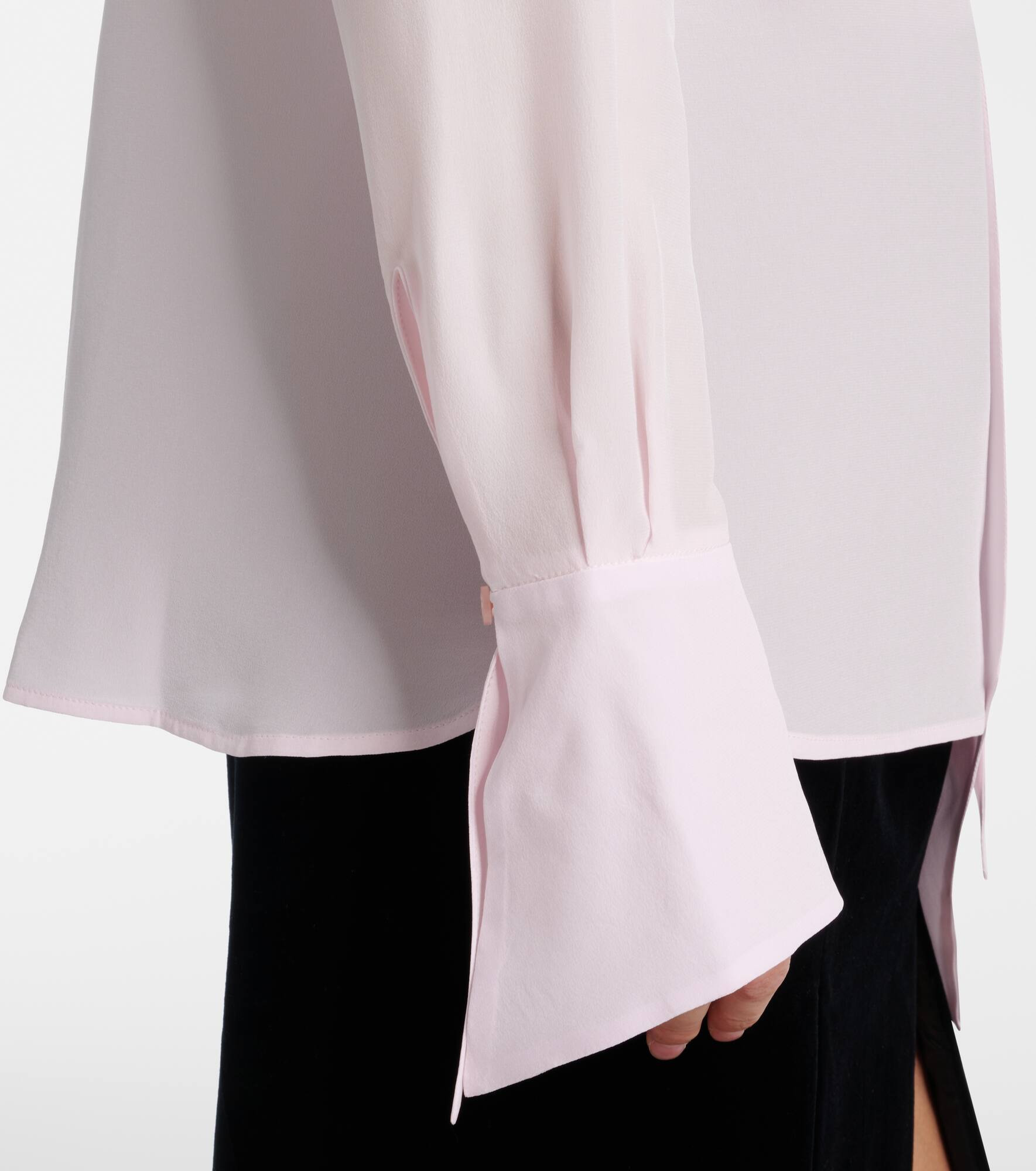 Lavalliere silk crêpe de chine shirt - 5
