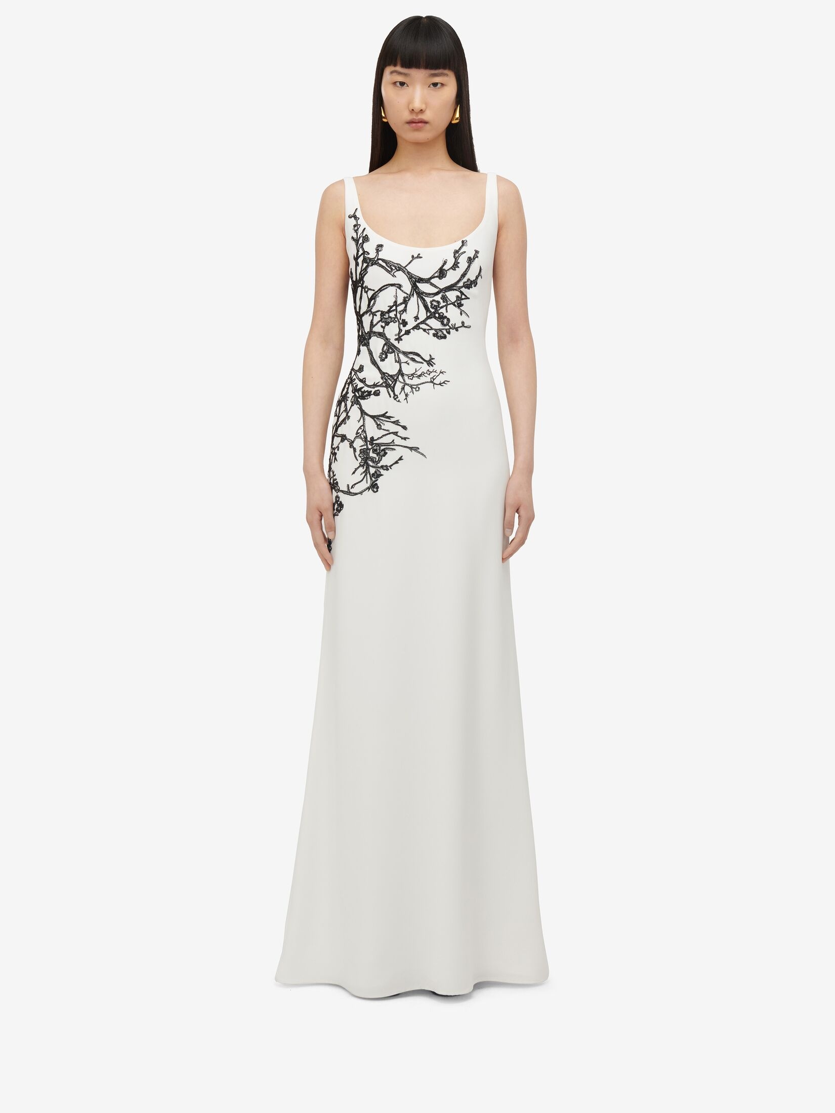 Alexander McQueen Women's Cherry Branches Embroidered Alexander McQueen Women's Cherry Branches Embroidered