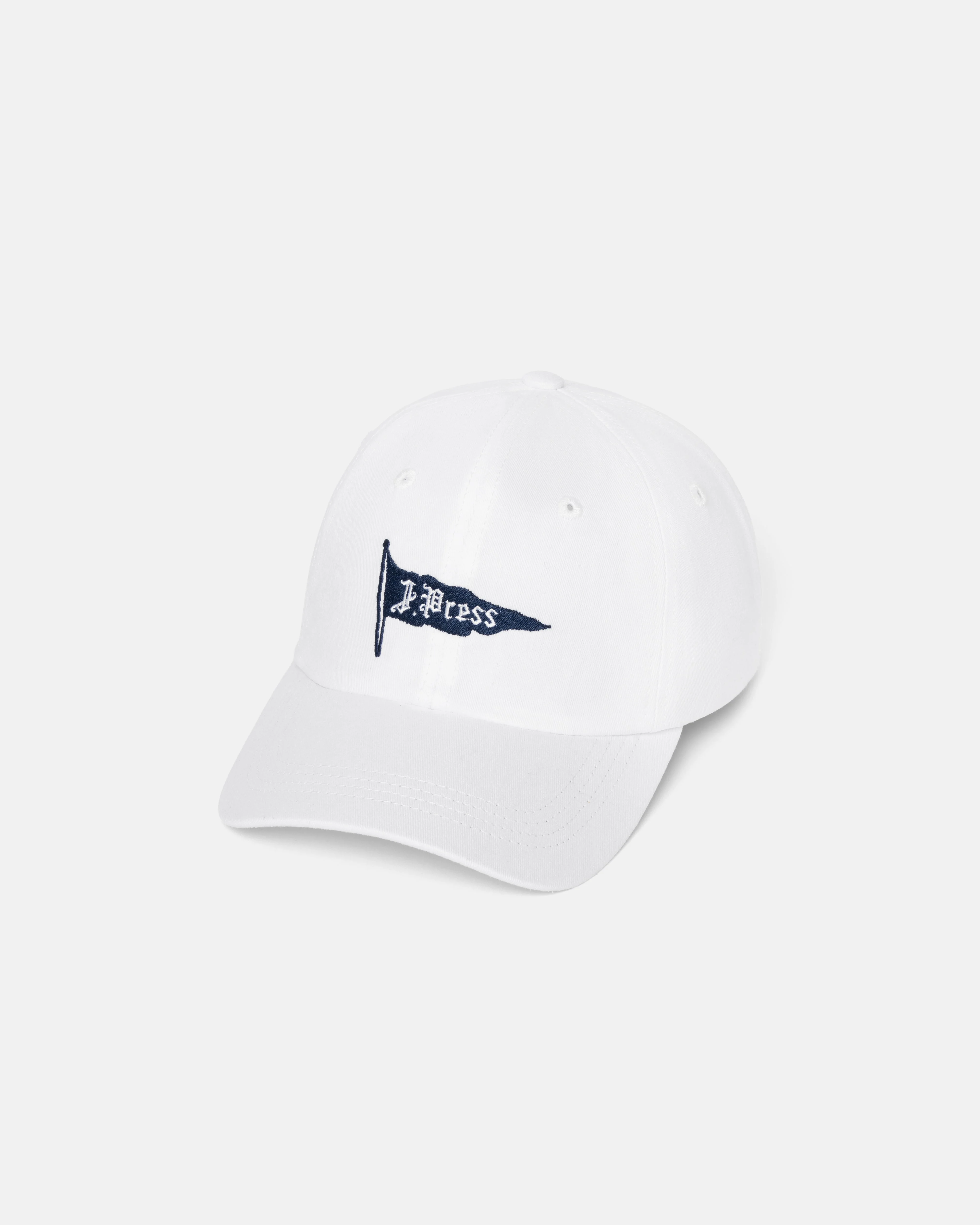 MADE-IN-USA WHITE J. PRESS EMBROIDERED BURGEE DAD HAT - 1
