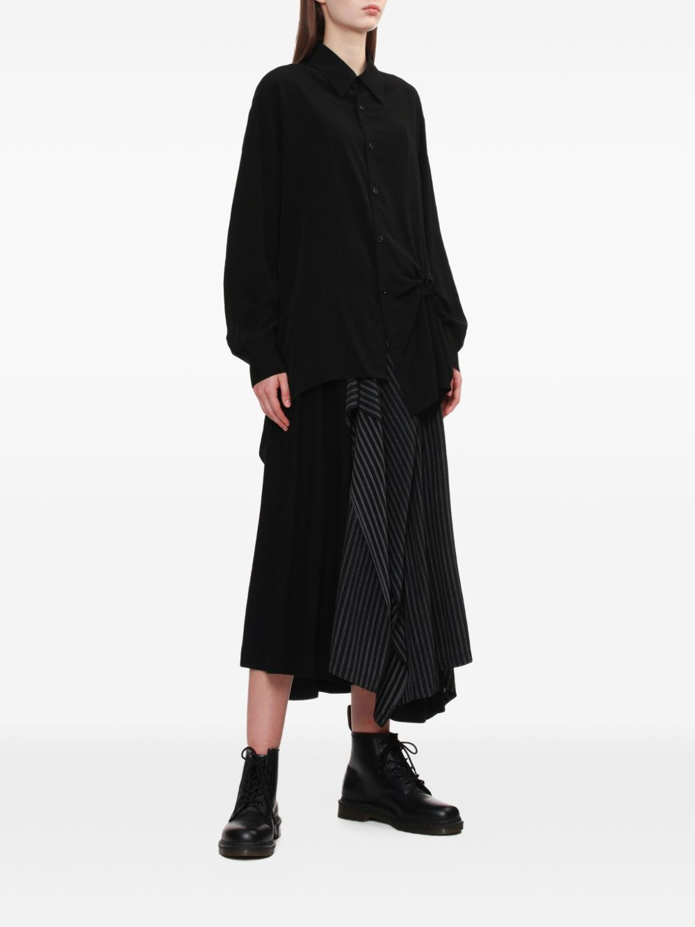 pinstripe panelled midi skirt - 2