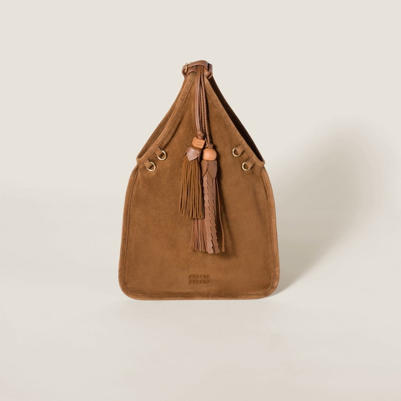 Suede handbag with tassels - 1