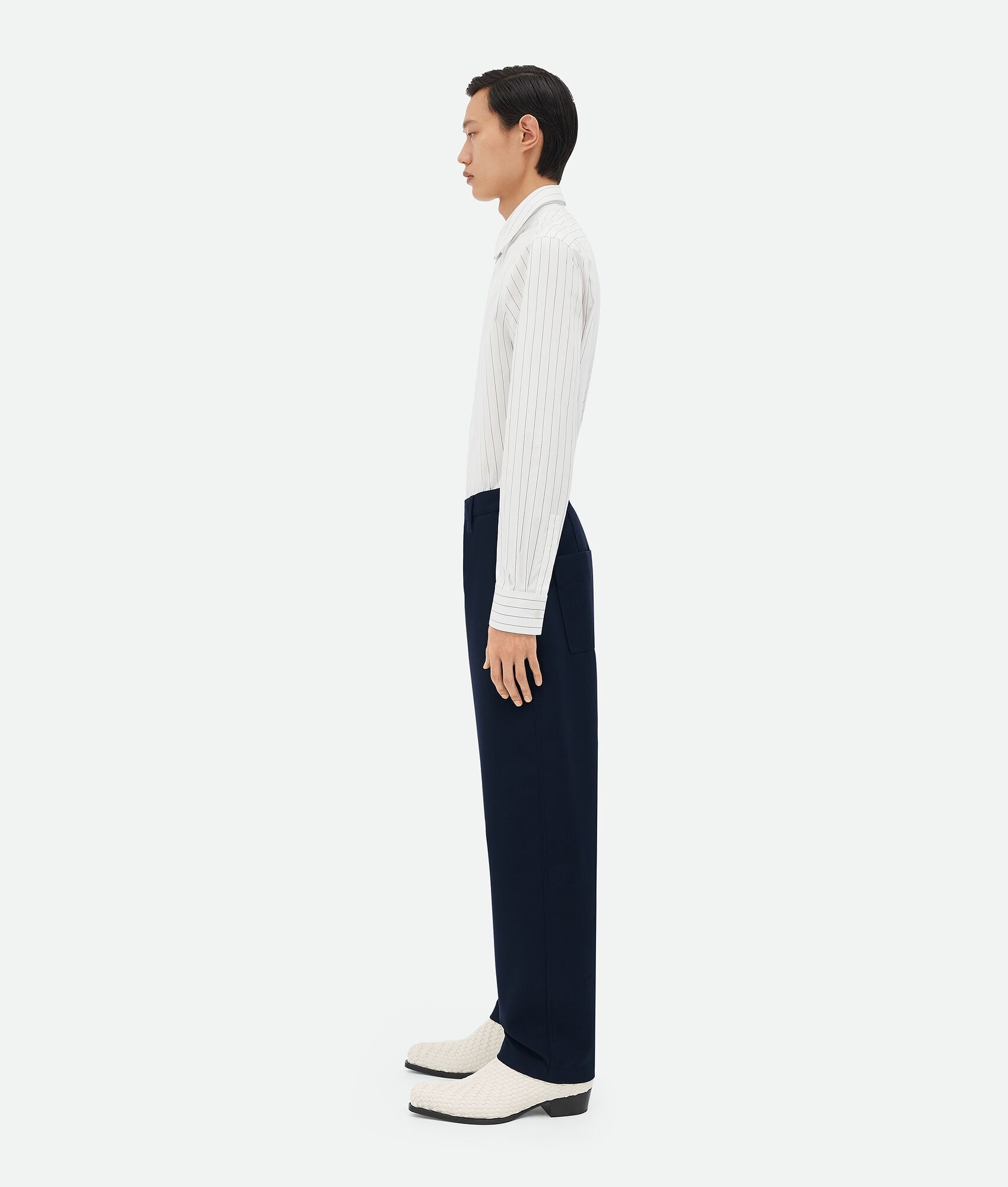 Bonded Wool And Cotton Tapered Pants - 2
