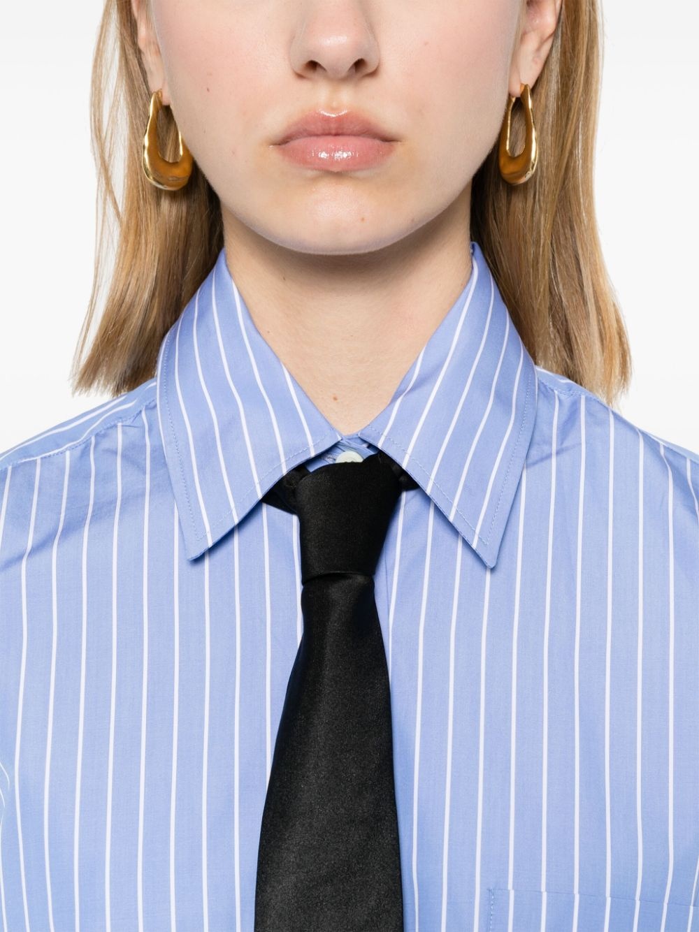 striped poplin shirt - 5