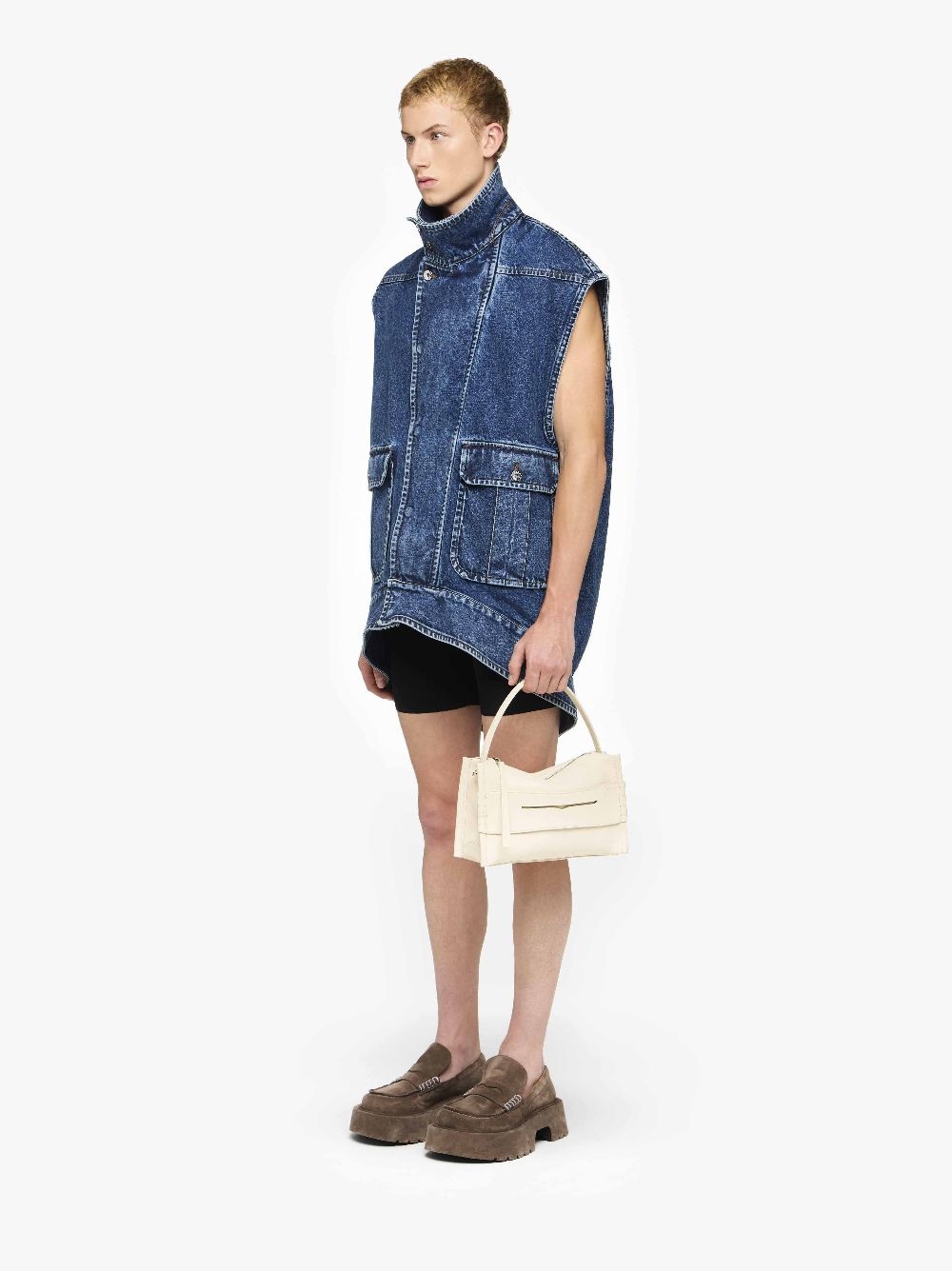 OVERSIZED SLEEVELESS HIGH NECK JACKET - 4