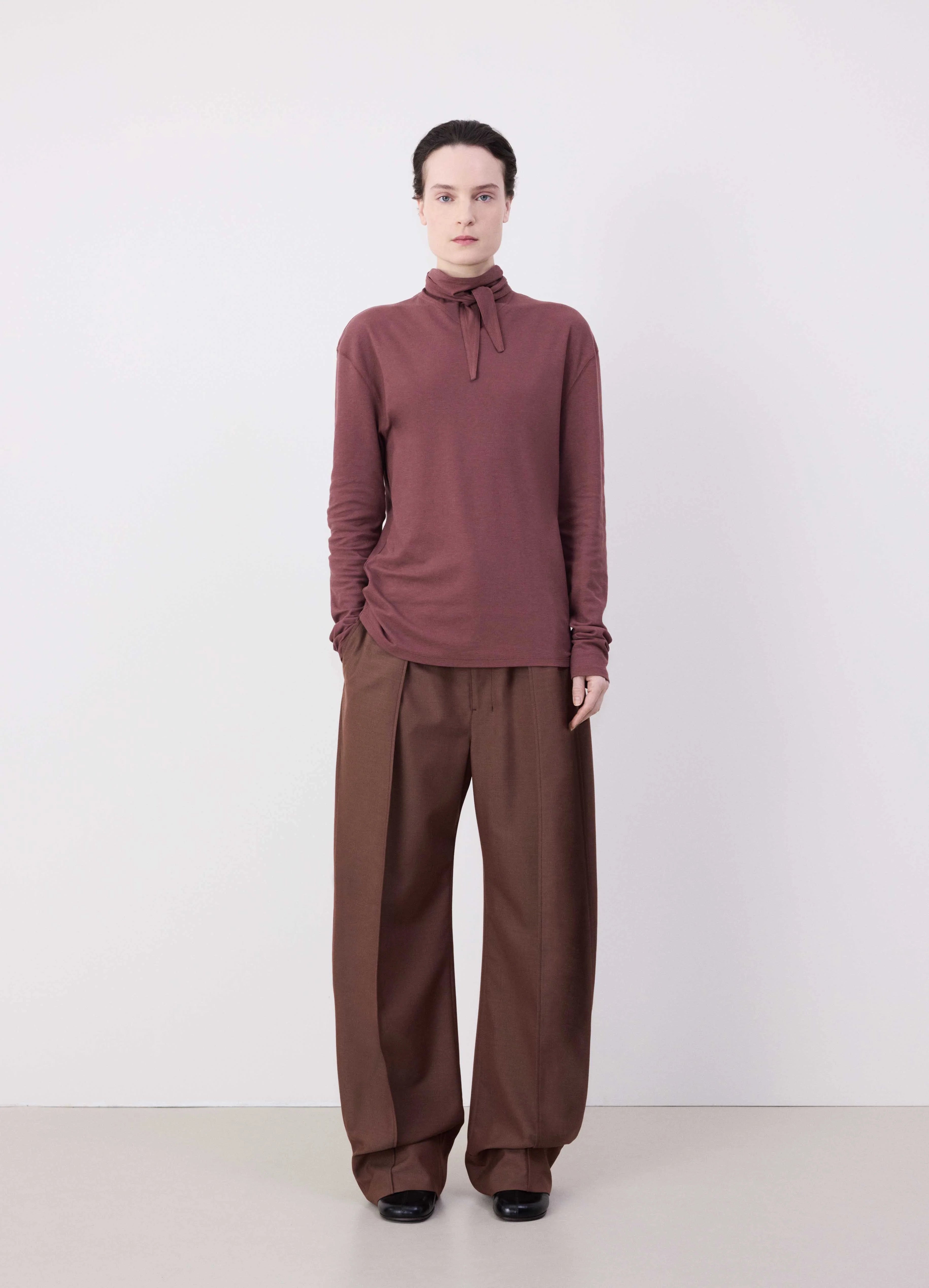 LONG SLEEVE FOULARD TOP - 2